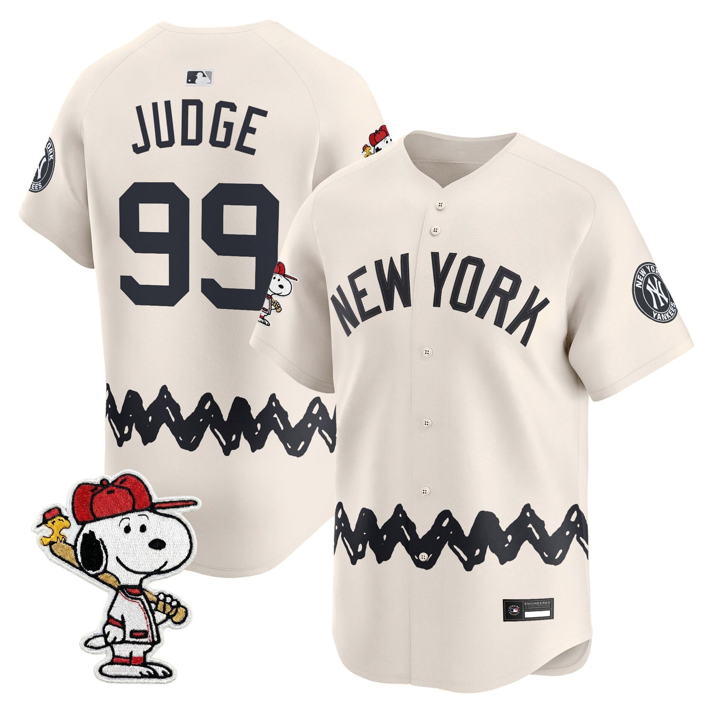 Men's Yankees x Peanuts Vapor Premier Limited Jersey - Stitched