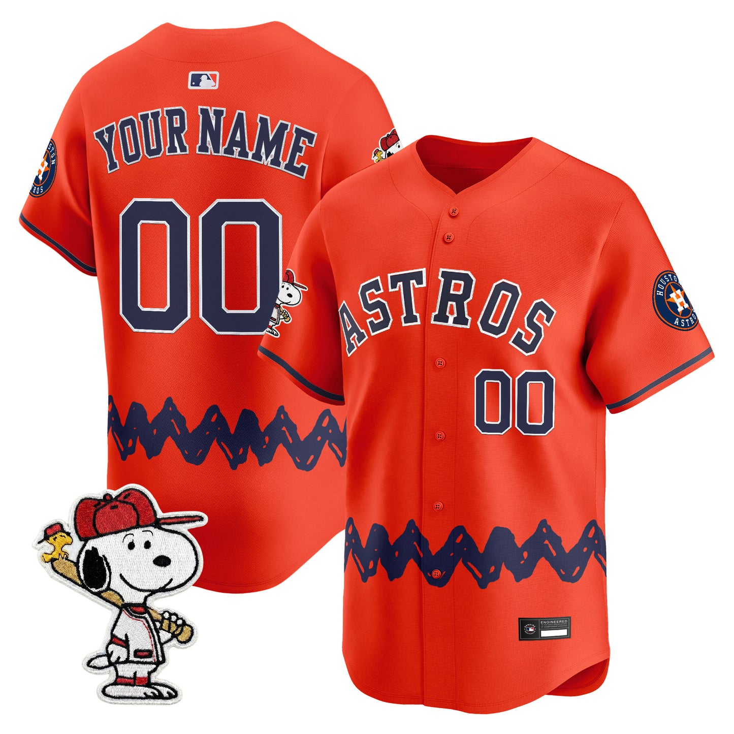 Houston Astros x Peanuts Vapor Premier Limited Custom Jersey - Stitched