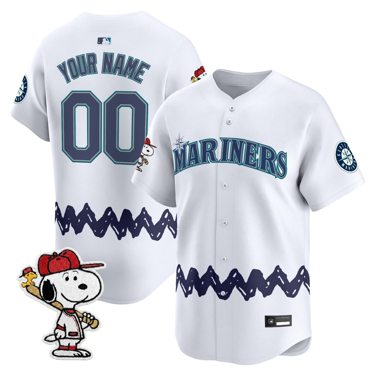Seattle Mariners x Peanuts Vapor Premier Limited Custom Jersey - Stitched