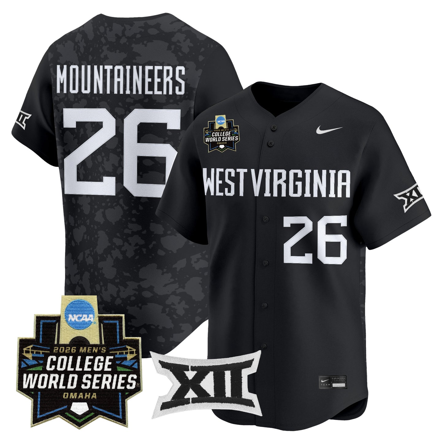 Men's West Virginia Mountaineers 2026 World Series Patch Vapor Premier Limited Jersey - All Stitched