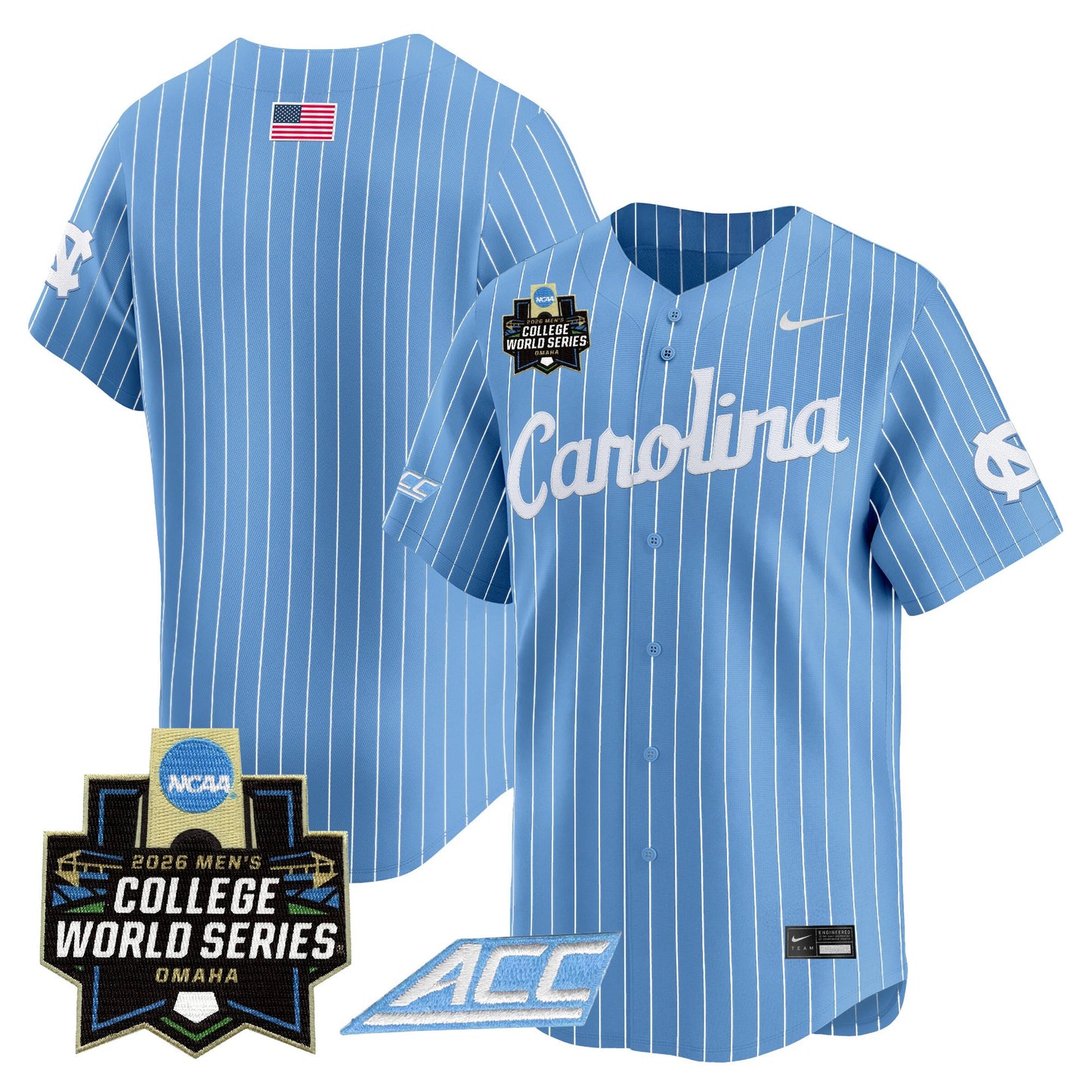 Men's North Carolina Tar Heels 2026 World Series Vapor Premier Limited Jersey - All Stitched