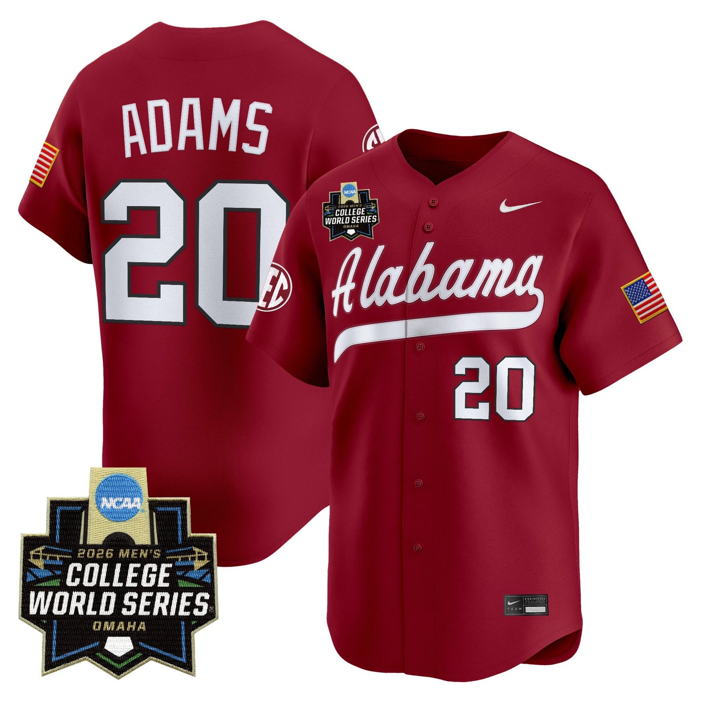Men's Alabama Crimson Tide 2026 World Series Vapor Premier Limited Jersey - All Stitched