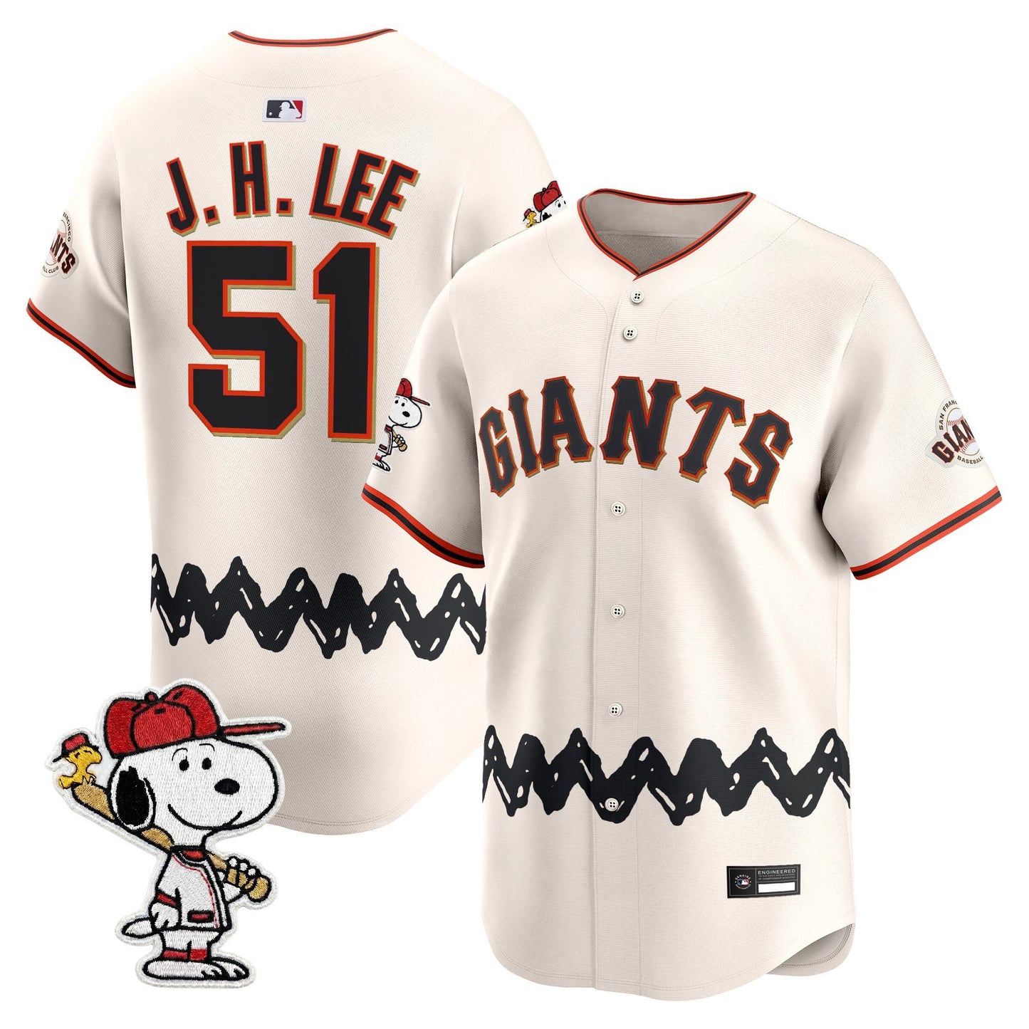 Men's San Francisco Giants x Peanuts Vapor Premier Limited Jersey - Stitched