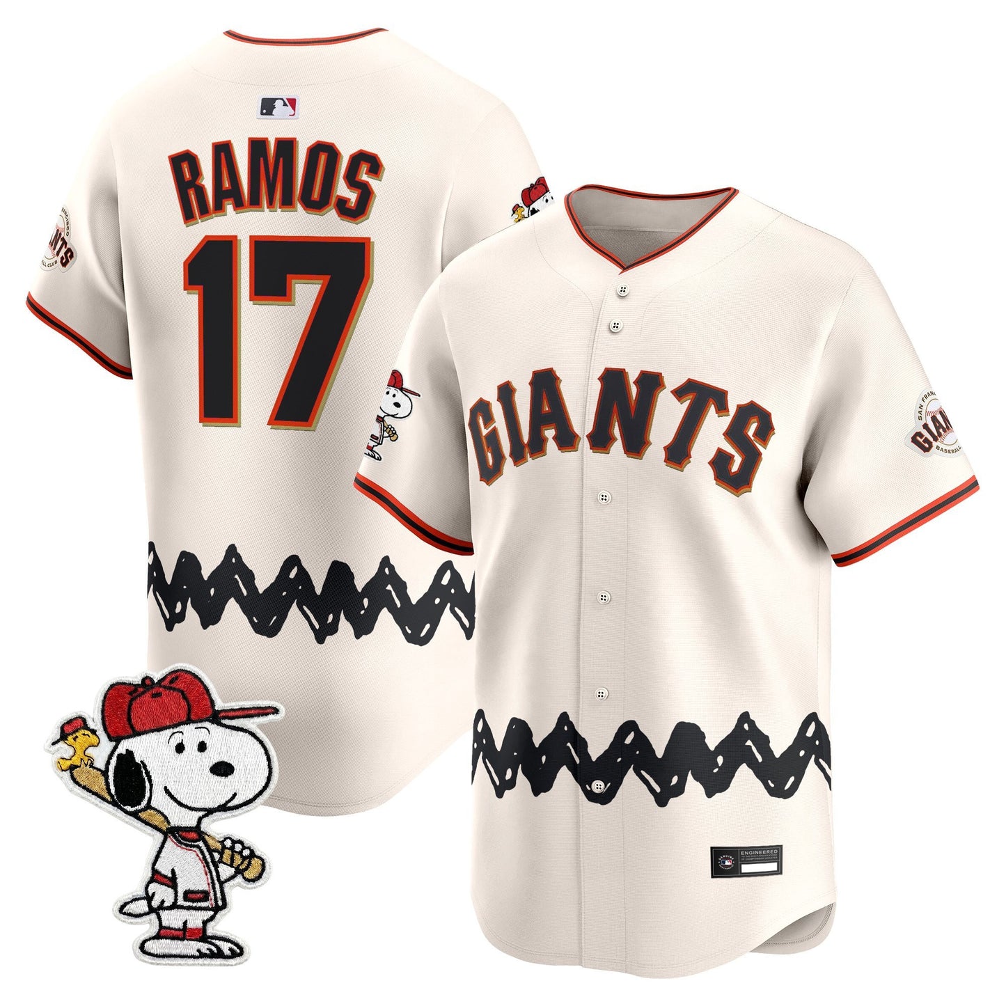 Men's San Francisco Giants x Peanuts Vapor Premier Limited Jersey - Stitched