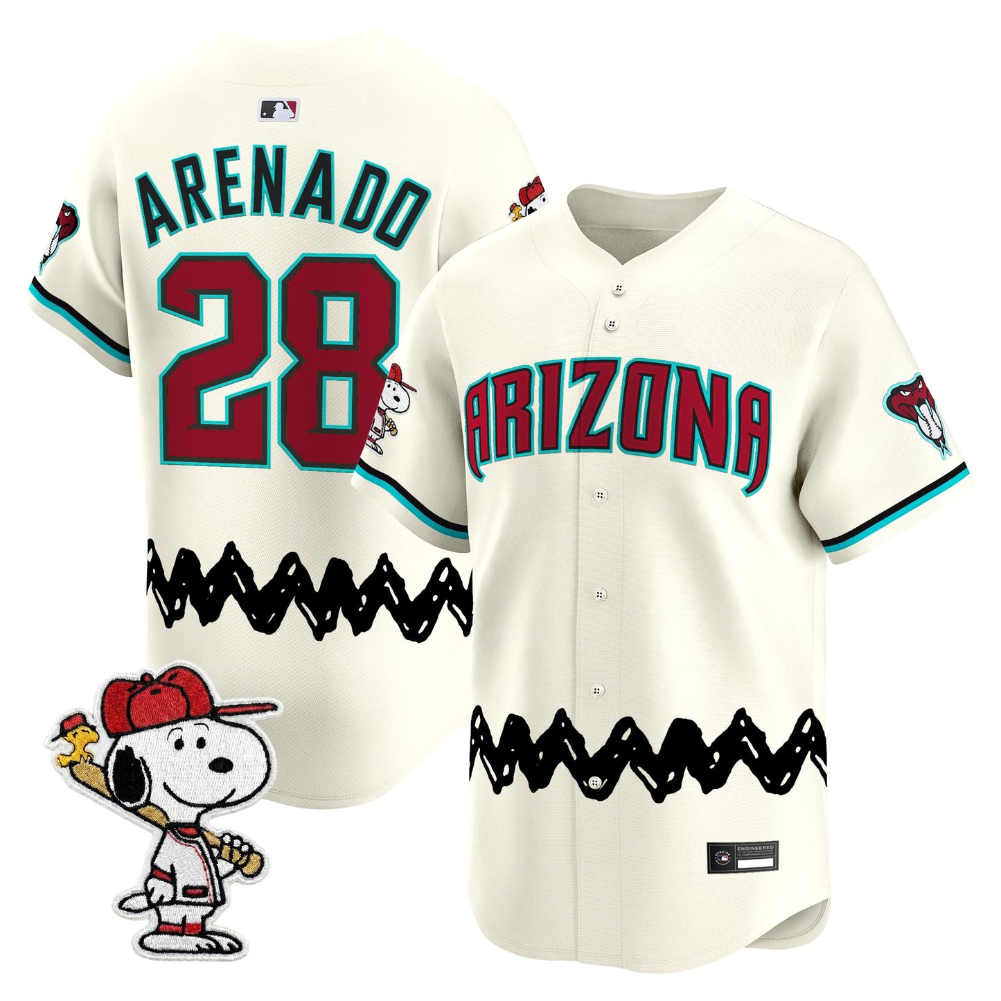 Men's Diamondbacks x Peanuts Vapor Premier Limited Jersey - Stitched