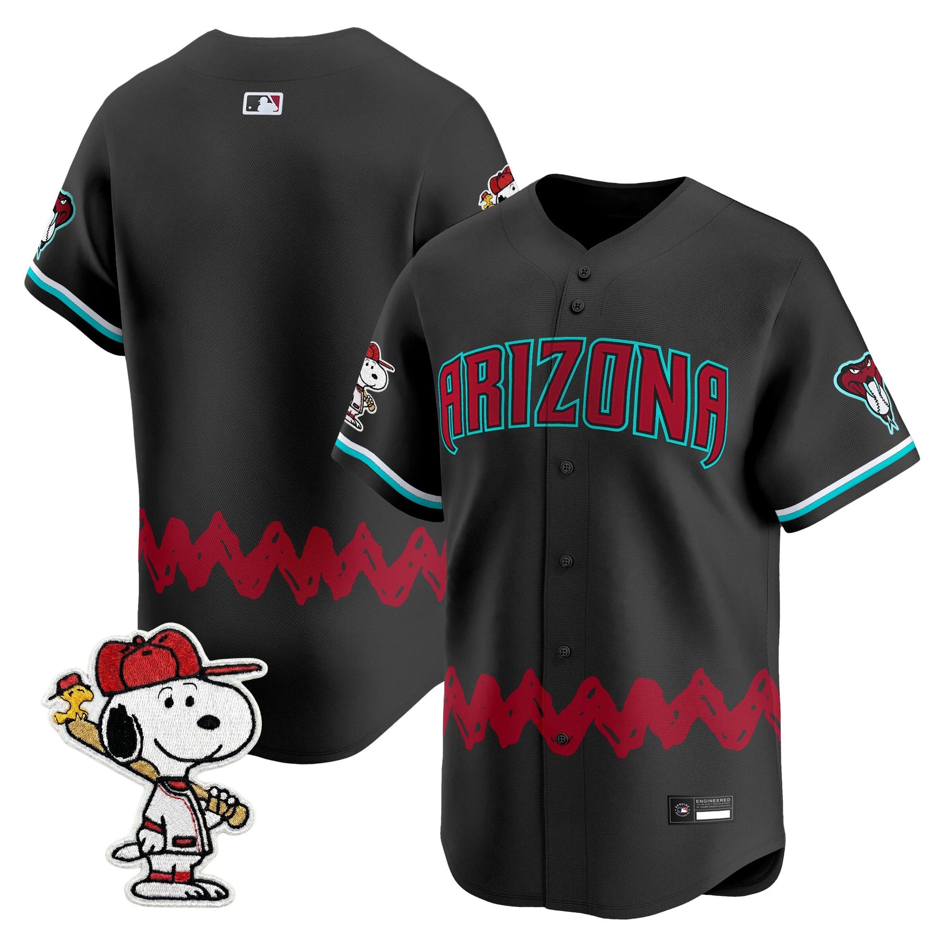 Men's Diamondbacks x Peanuts Vapor Premier Limited Jersey - Stitched