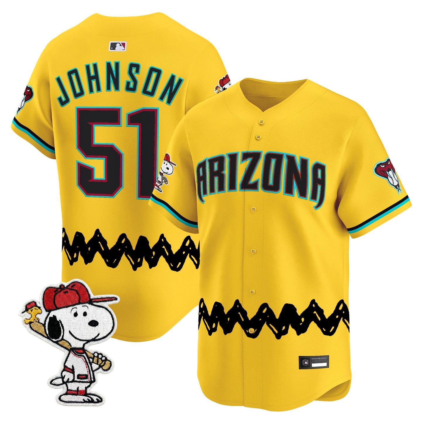 Men's Diamondbacks x Peanuts Vapor Premier Limited Jersey - Stitched