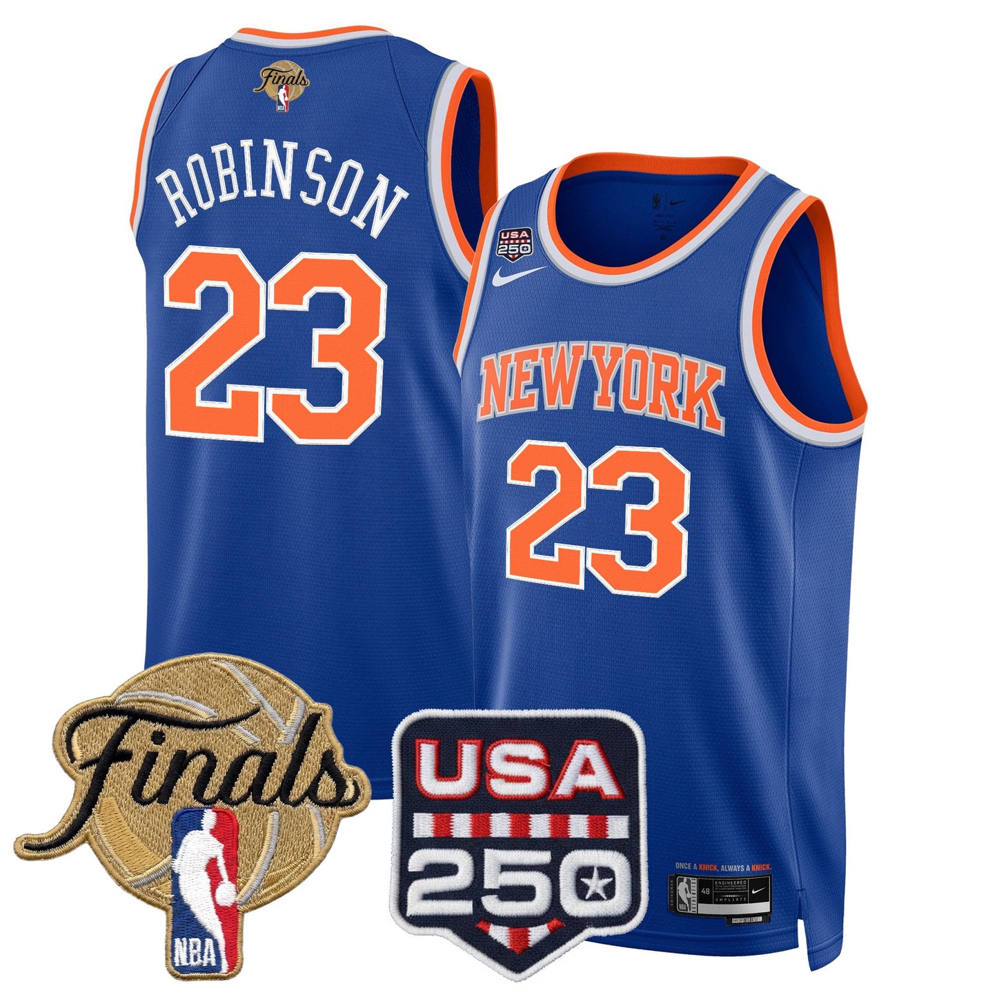Men's New York Knicks 2026 Finals Swingman Jersey - 250 America Patch - All Stitched