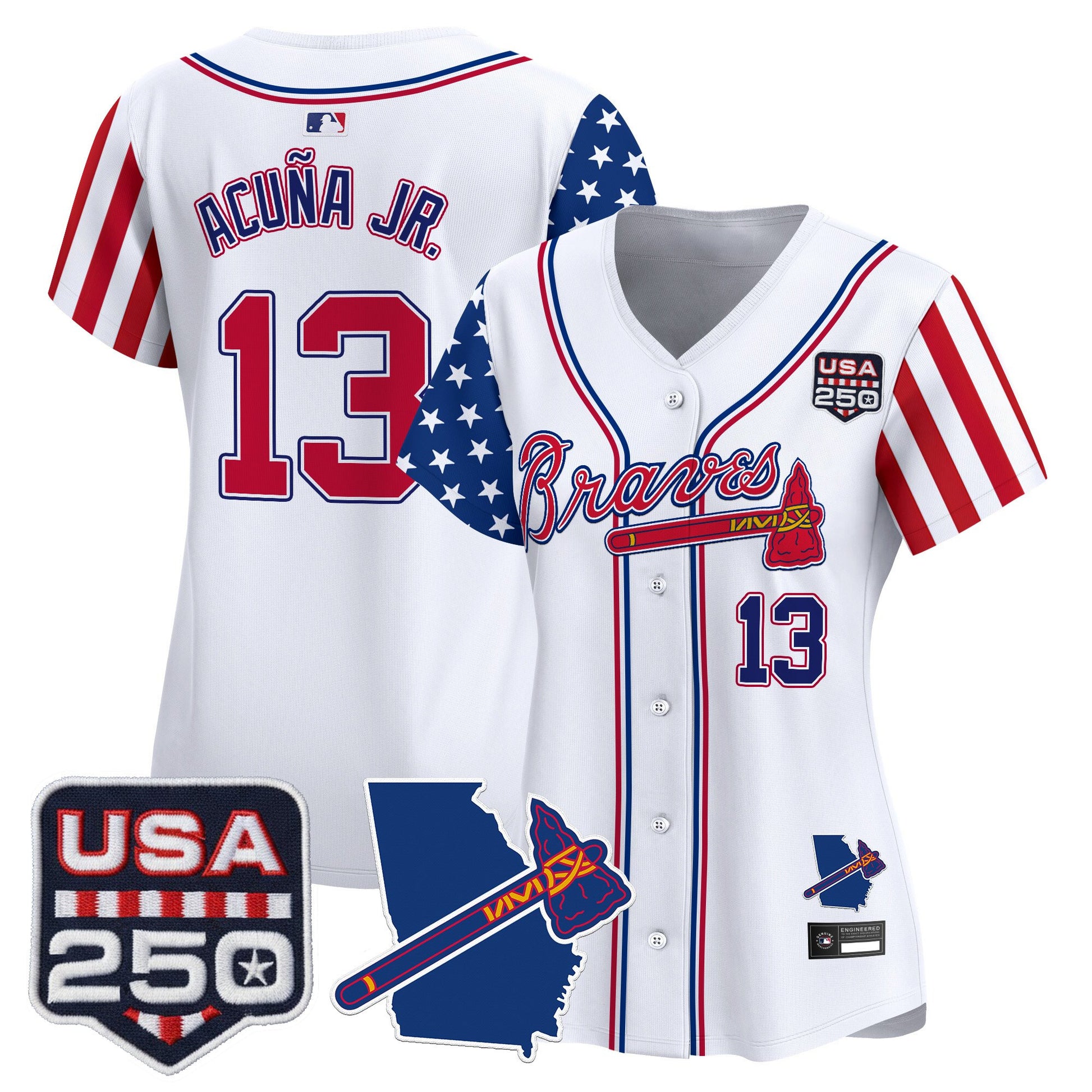 Women's Atlanta Braves "America 250 Edition" Vapor Premier Limited Jersey - All Stitched