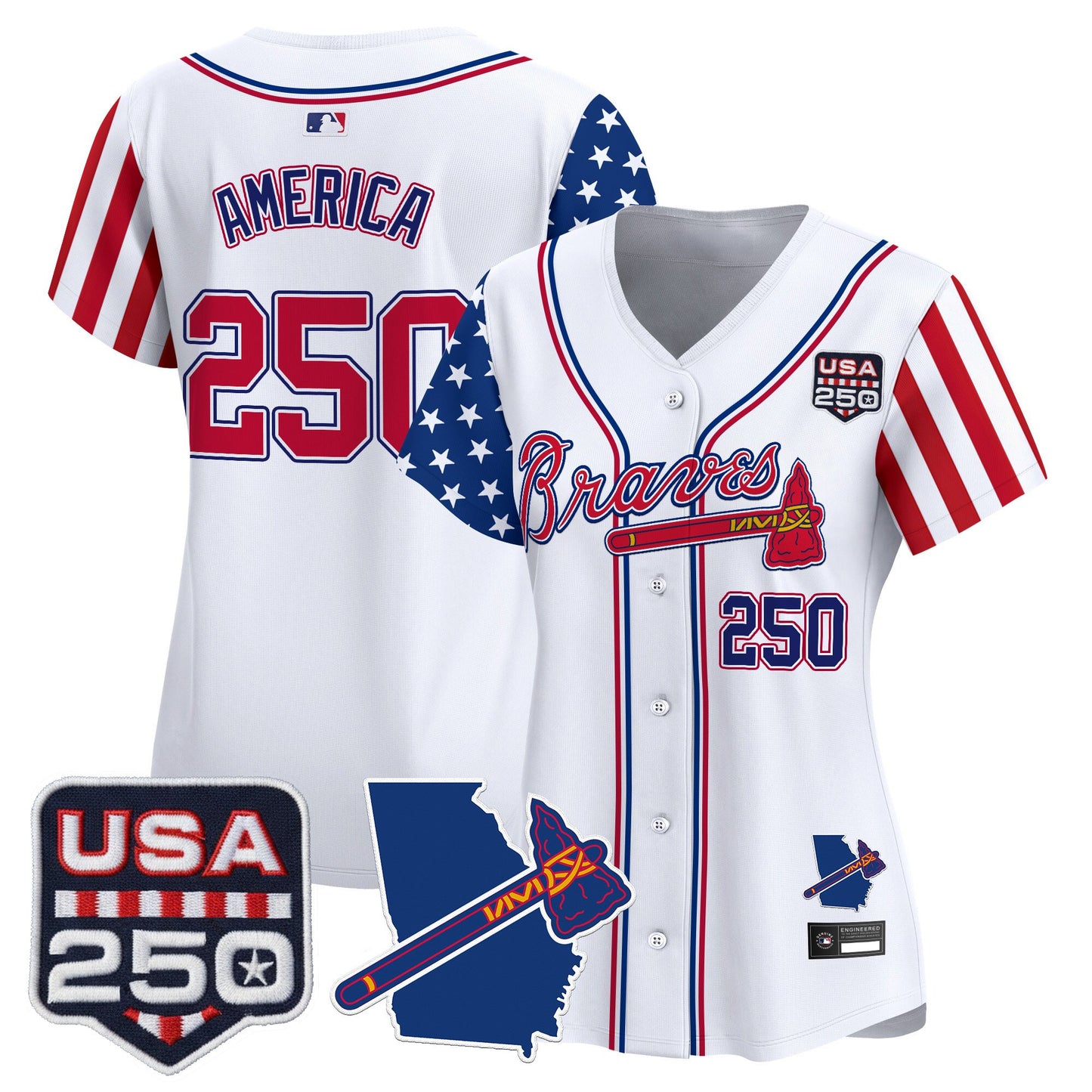 Women's Atlanta Braves "America 250 Edition" Vapor Premier Limited Jersey - All Stitched