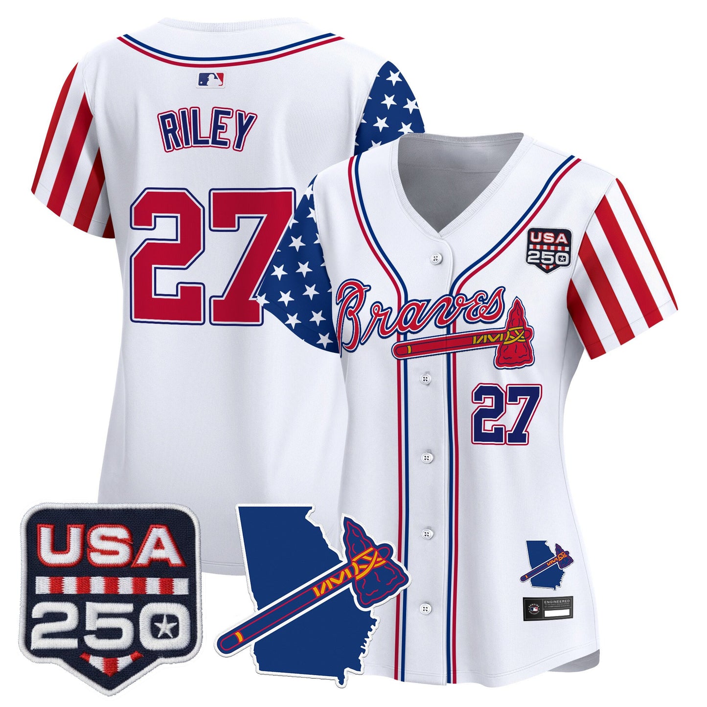 Women's Atlanta Braves "America 250 Edition" Vapor Premier Limited Jersey - All Stitched