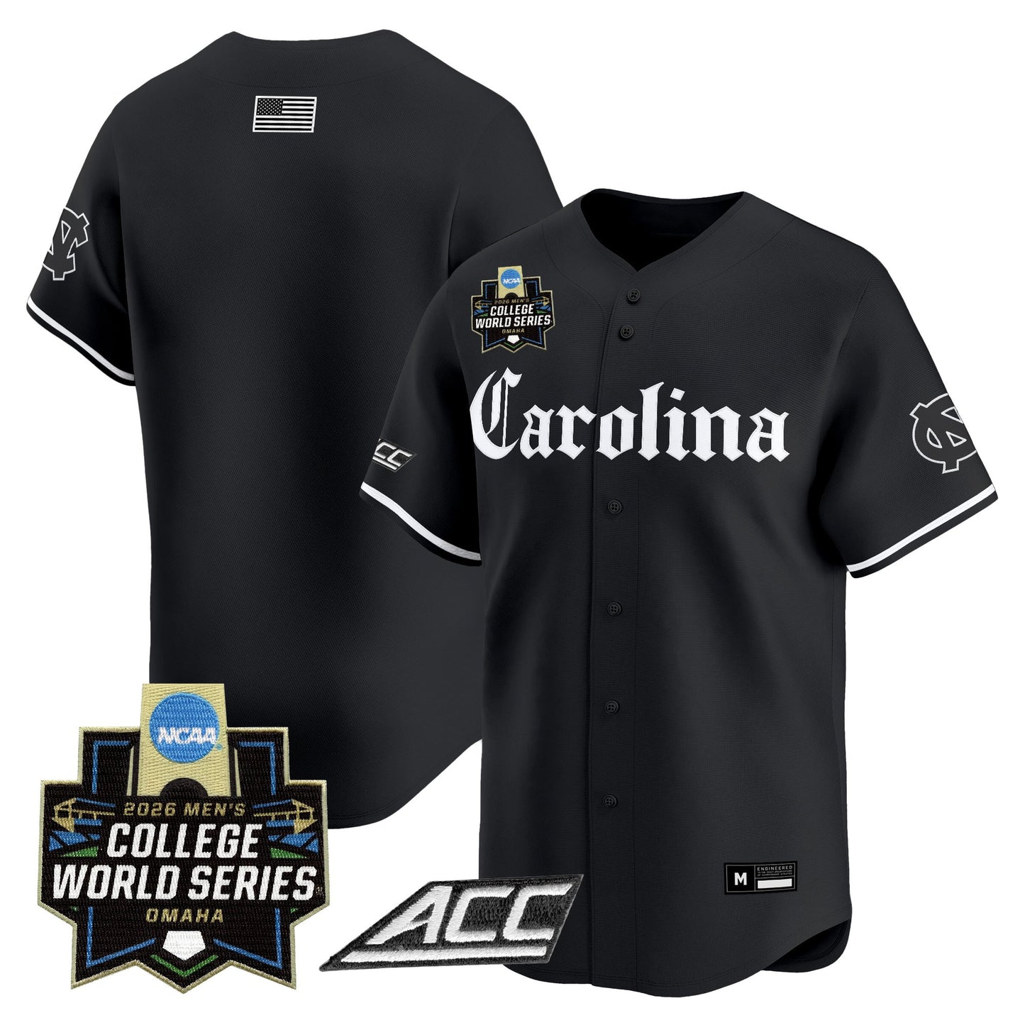 Men's North Carolina Tar Heels 2026 World Series Vapor Premier Limited Jersey - Gothic Edition - All Stitched