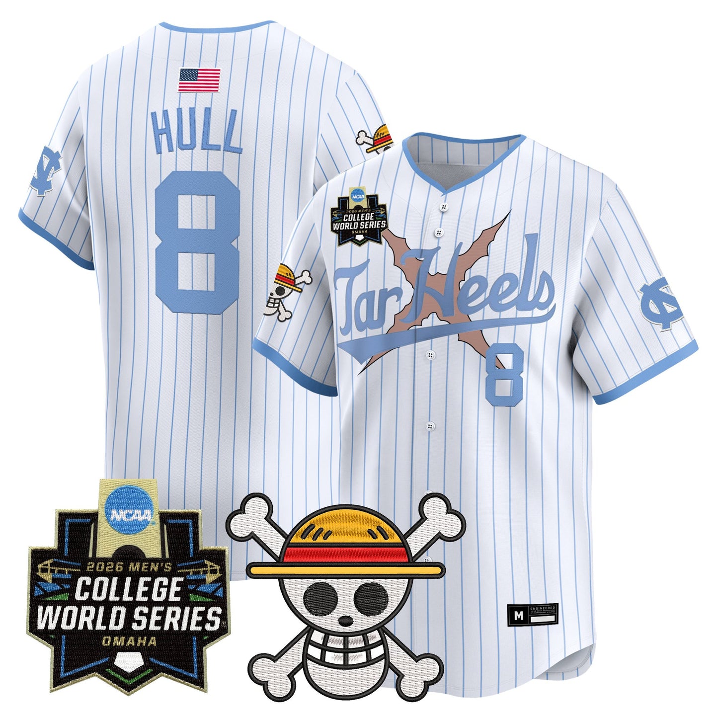 Men's North Carolina Tar Heels 2026 World Series x One Piece Vapor Premier Limited Jersey - All Stitched