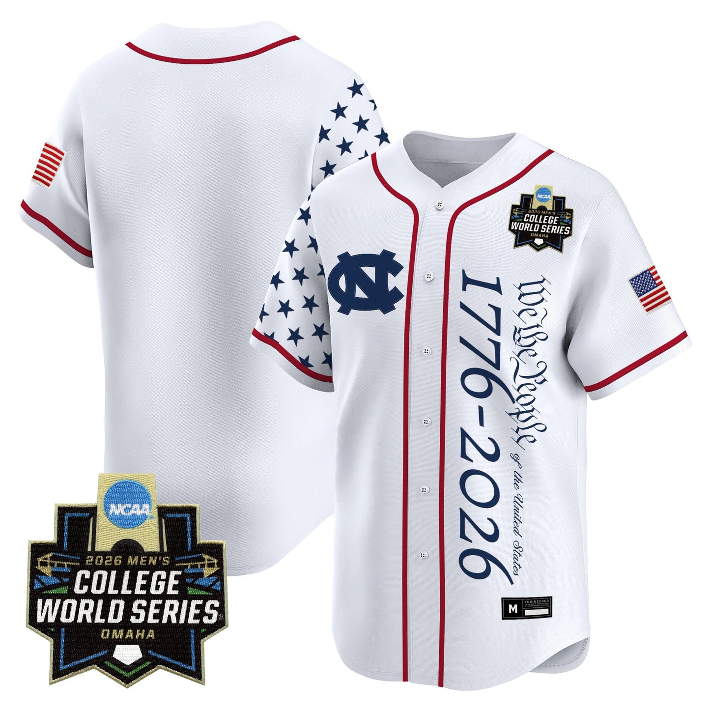 Men's North Carolina Tar Heels 2026 World Series "America 250 Edition" Vapor Premier Limited Jersey V2 - All Stitched