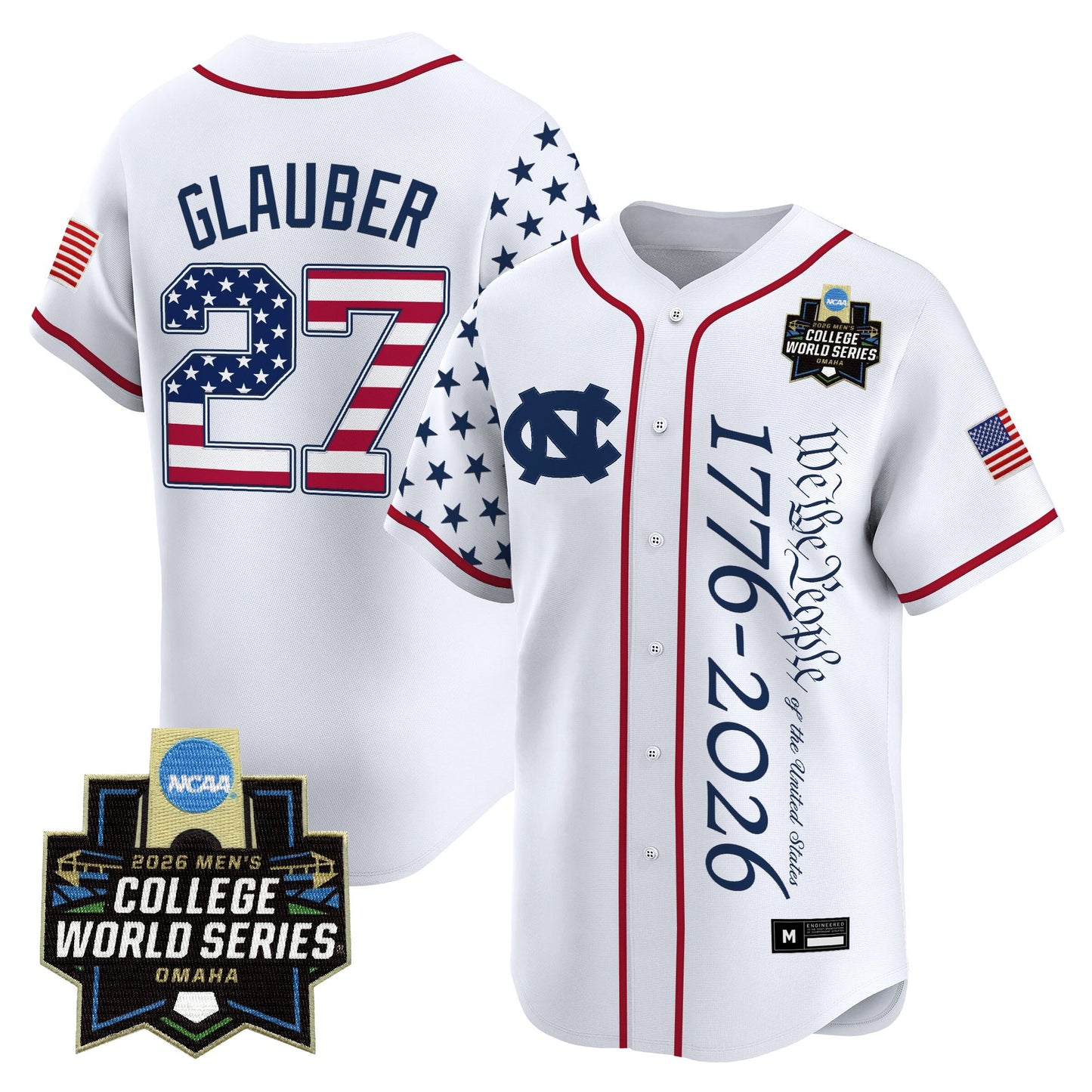 Men's North Carolina Tar Heels 2026 World Series "America 250 Edition" Vapor Premier Limited Jersey V2 - All Stitched