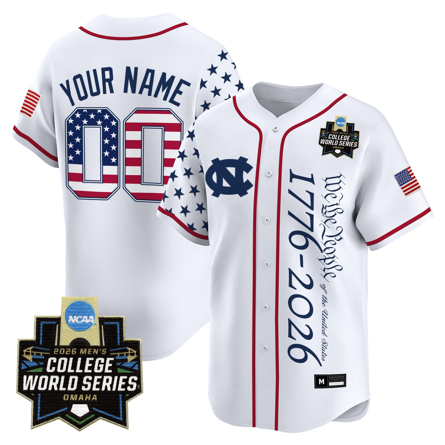 North Carolina Tar Heels 2026 World Series "America 250 Edition" Vapor Premier Limited Custom Jersey V2 - All Stitched