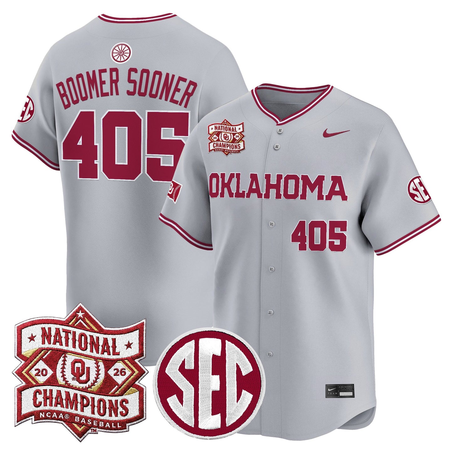 Men's Oklahoma Sooners 2026 National Champions Patch Vapor Premier Limited Jersey - All Stitched