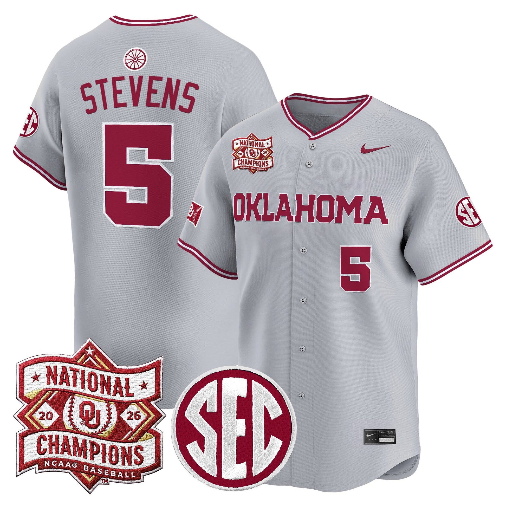 Men's Oklahoma Sooners 2026 National Champions Patch Vapor Premier Limited Jersey - All Stitched