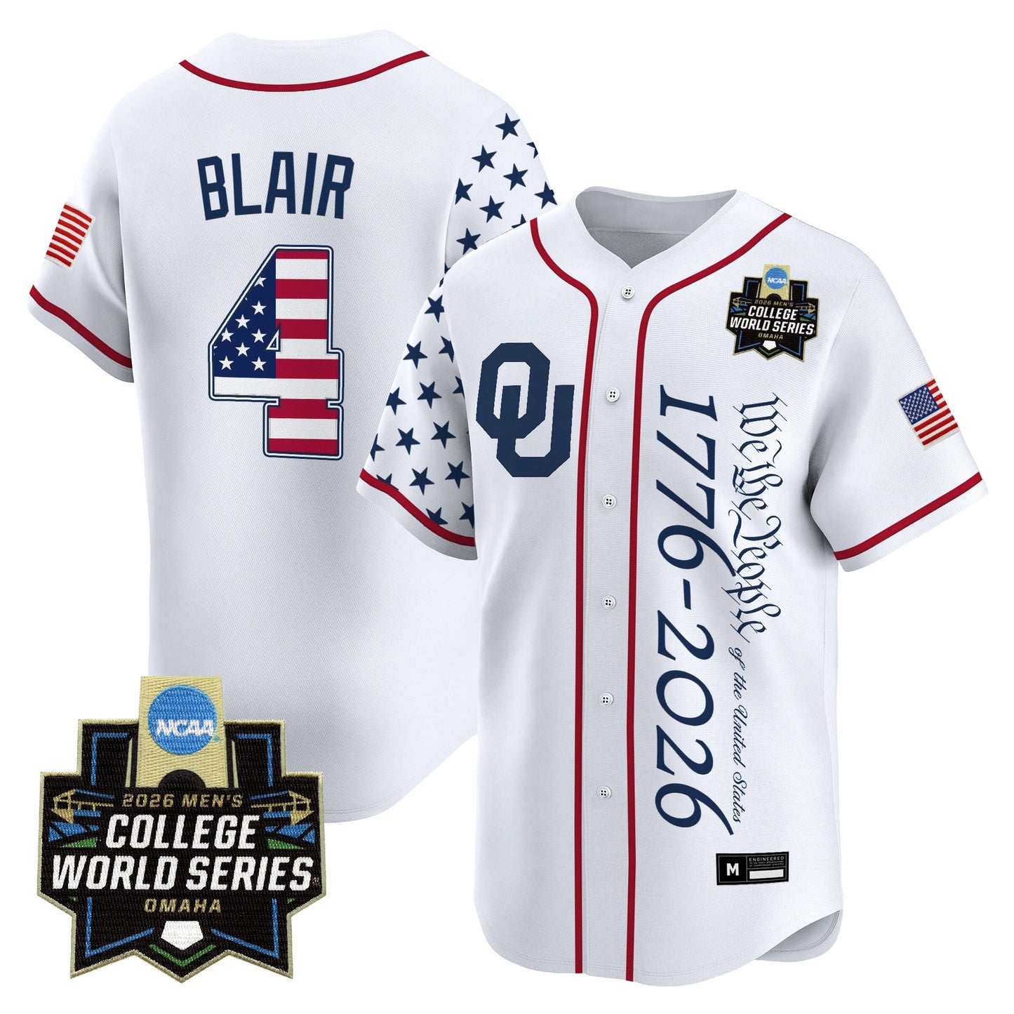 Men's Oklahoma Sooners 2026 World Series "America 250 Edition" Vapor Premier Limited Jersey V2 - All Stitched