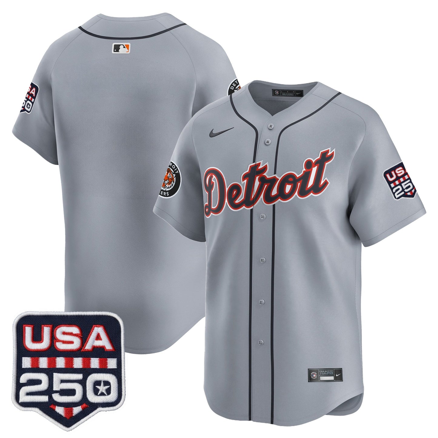 Men's Detroit Tigers USA 250 Fourth of July Vapor Premier Limited Jersey - All Stitched
