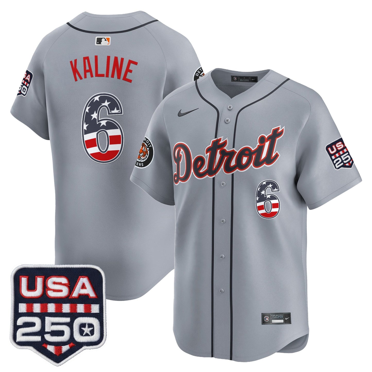 Men's Detroit Tigers USA 250 Fourth of July Vapor Premier Limited Jersey - All Stitched