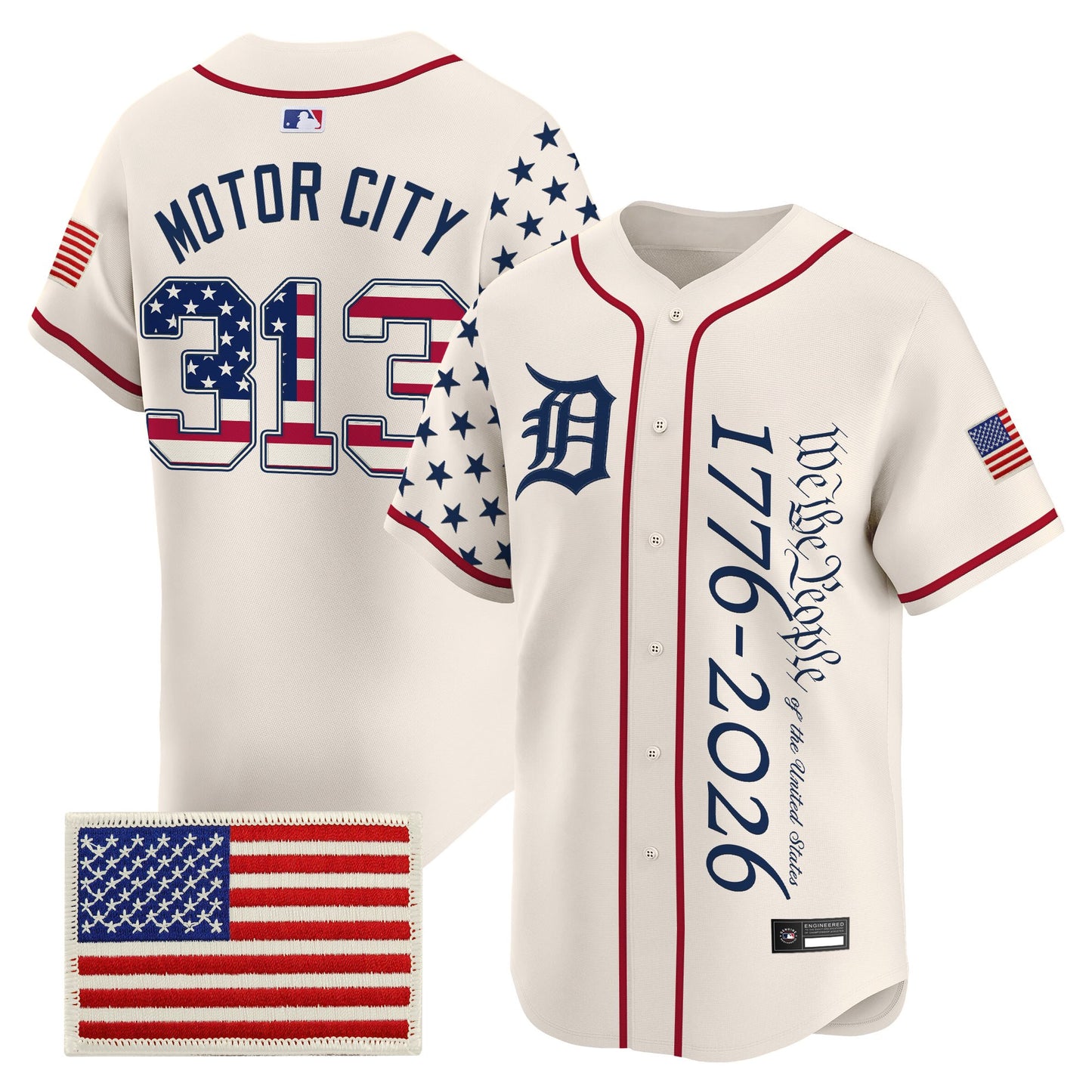 Men's Detroit Tigers "America250 Edition" Vapor Premier Limited Jersey V2 - All Stitched