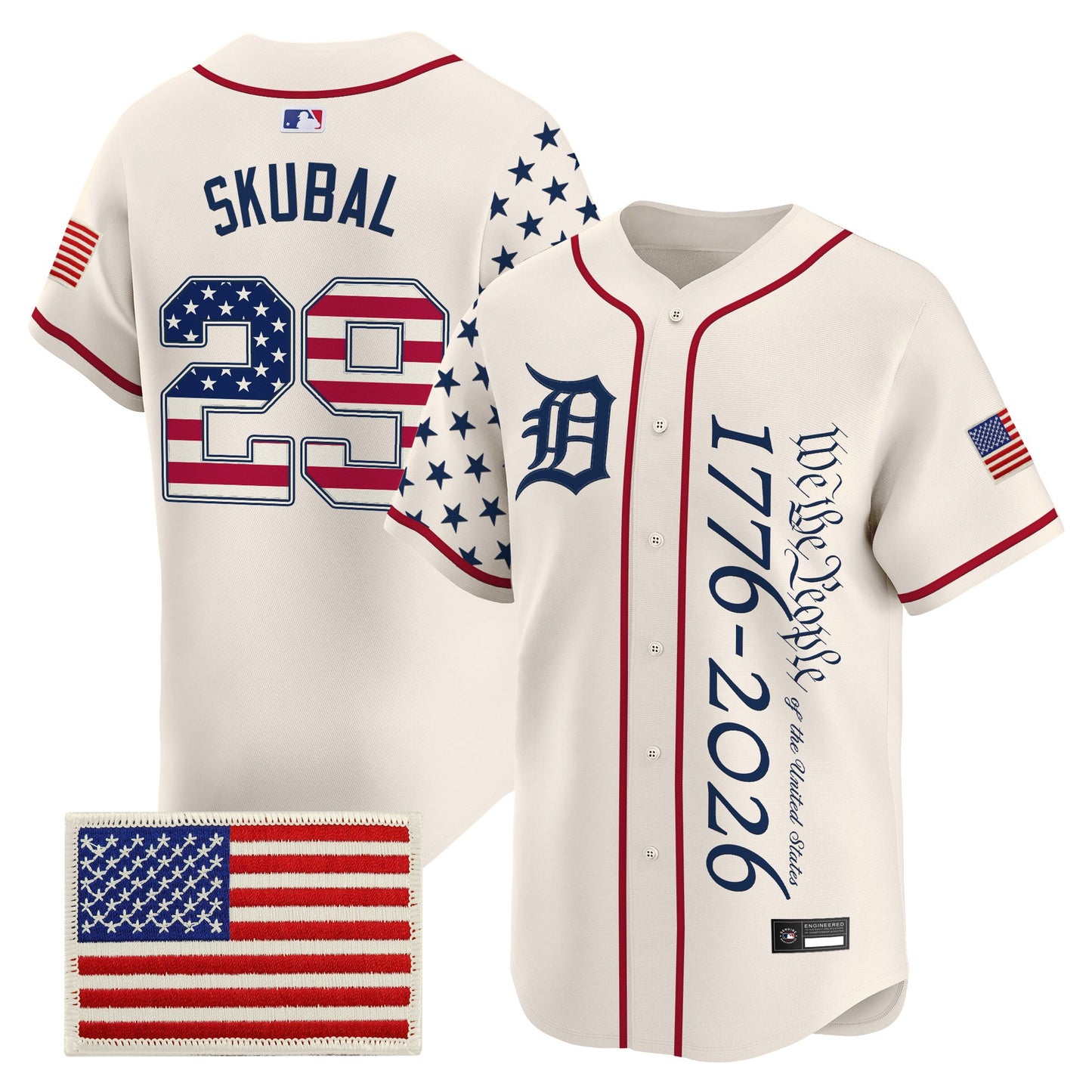 Men's Detroit Tigers "America250 Edition" Vapor Premier Limited Jersey V2 - All Stitched