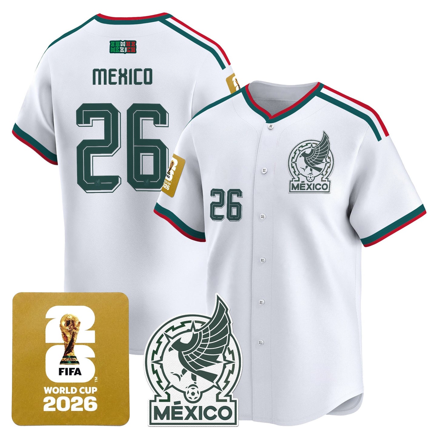 Men's Mexico 2026 World Cup Vapor Baseball Jersey - All Stitched