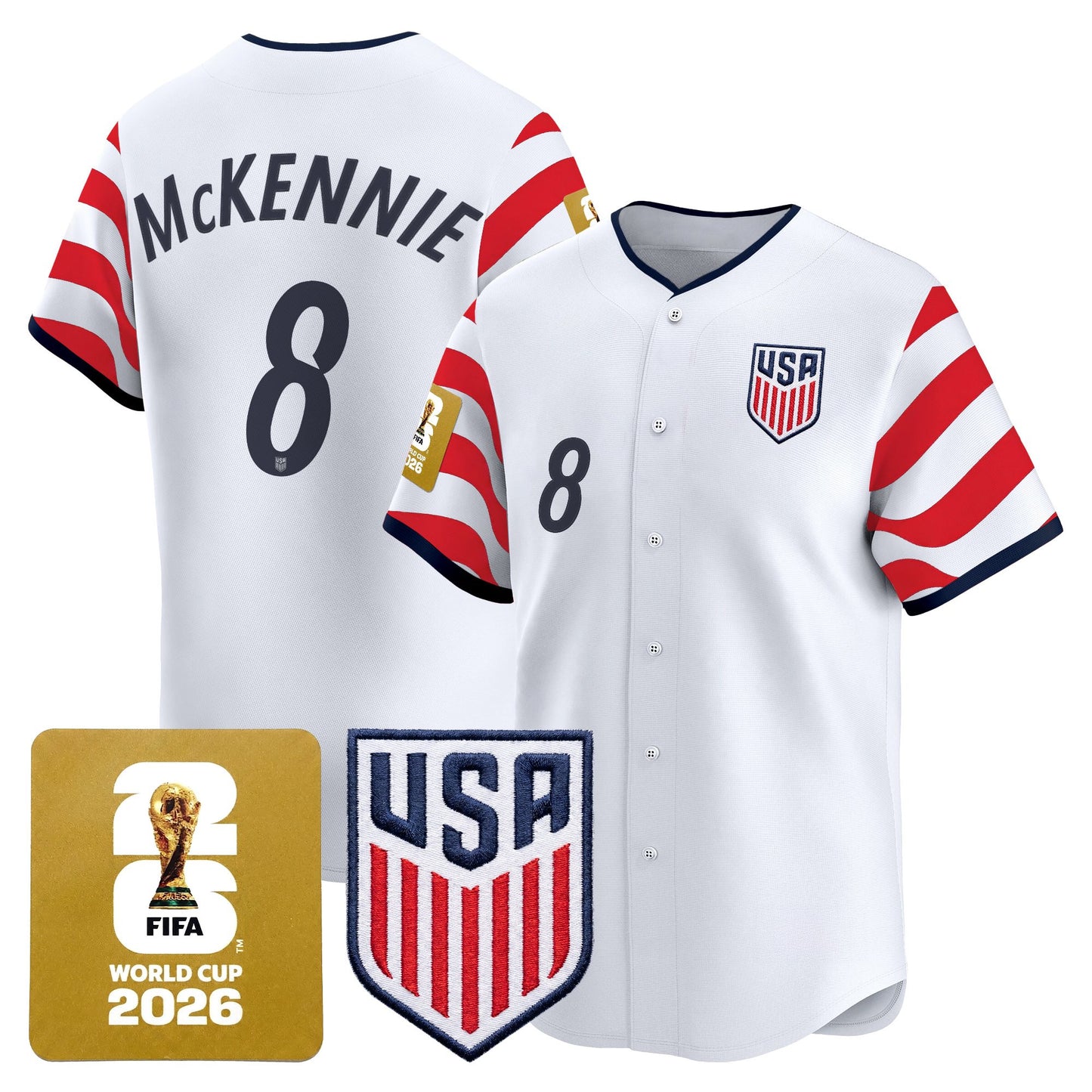 Men's USMNT 2026 World Cup Vapor Baseball Jersey - Stitched