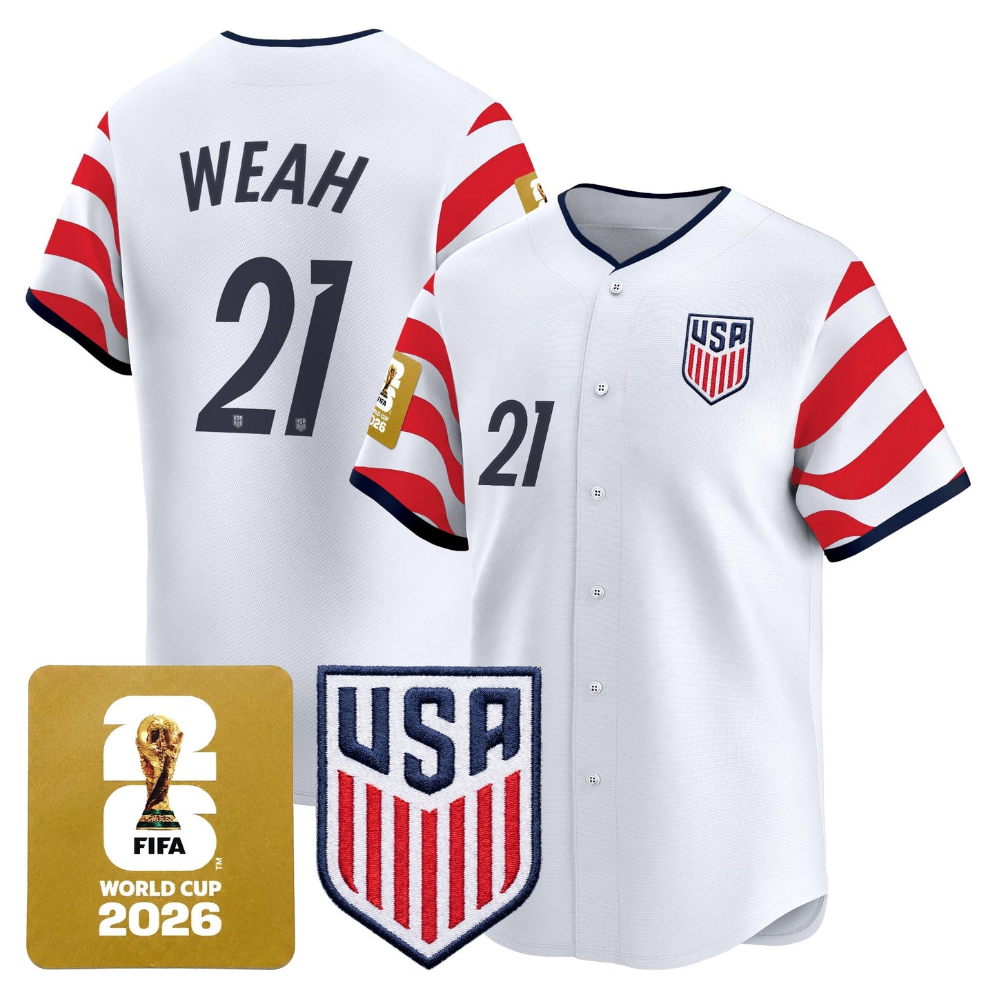 Men's USMNT 2026 World Cup Vapor Baseball Jersey - Stitched