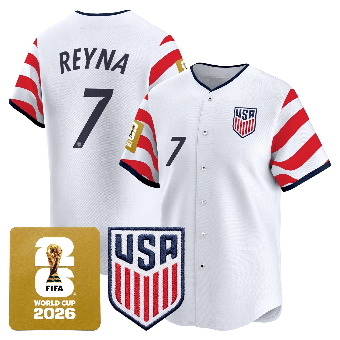 Men's USMNT 2026 World Cup Vapor Baseball Jersey - Stitched