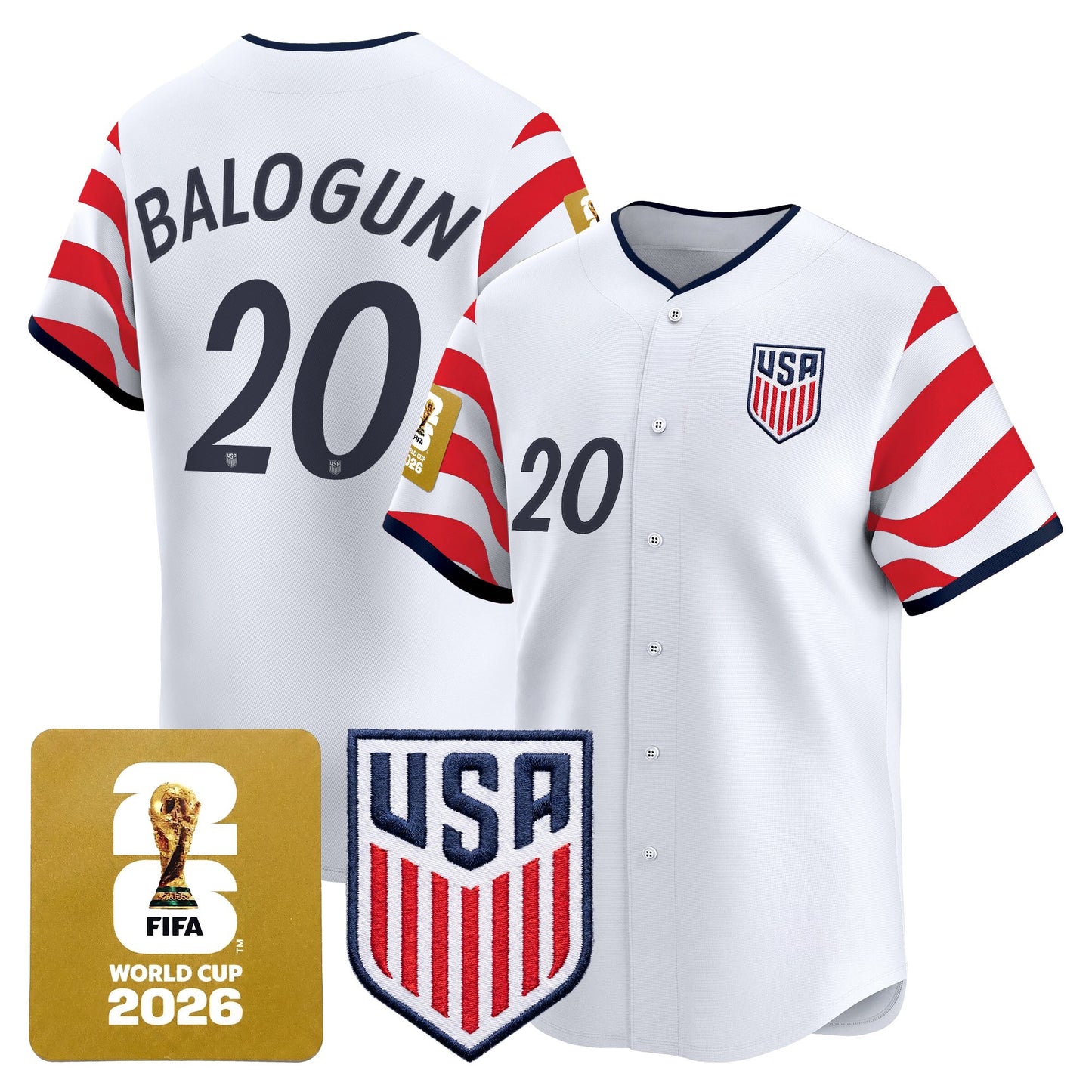 Men's USMNT 2026 World Cup Vapor Baseball Jersey - Stitched