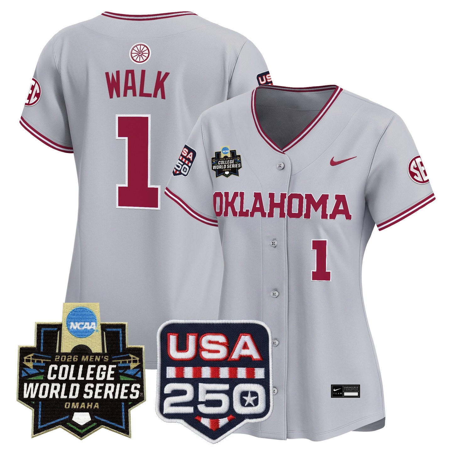Women's Oklahoma Sooners 2026 World Series Vapor Premier Limited Jersey - 250 America Patch - All Stitched