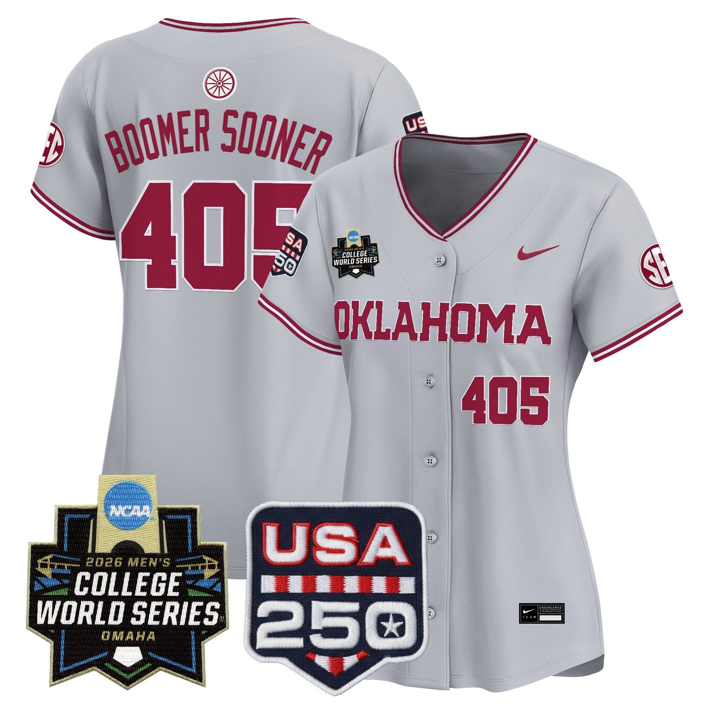 Women's Oklahoma Sooners 2026 World Series Vapor Premier Limited Jersey - 250 America Patch - All Stitched