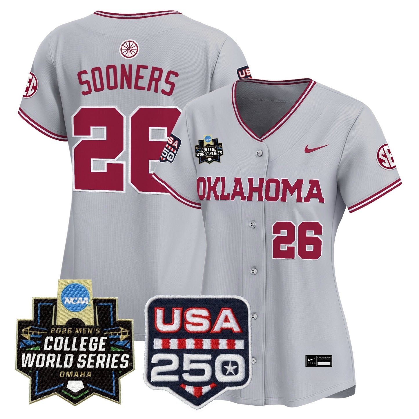 Women's Oklahoma Sooners 2026 World Series Vapor Premier Limited Jersey - 250 America Patch - All Stitched