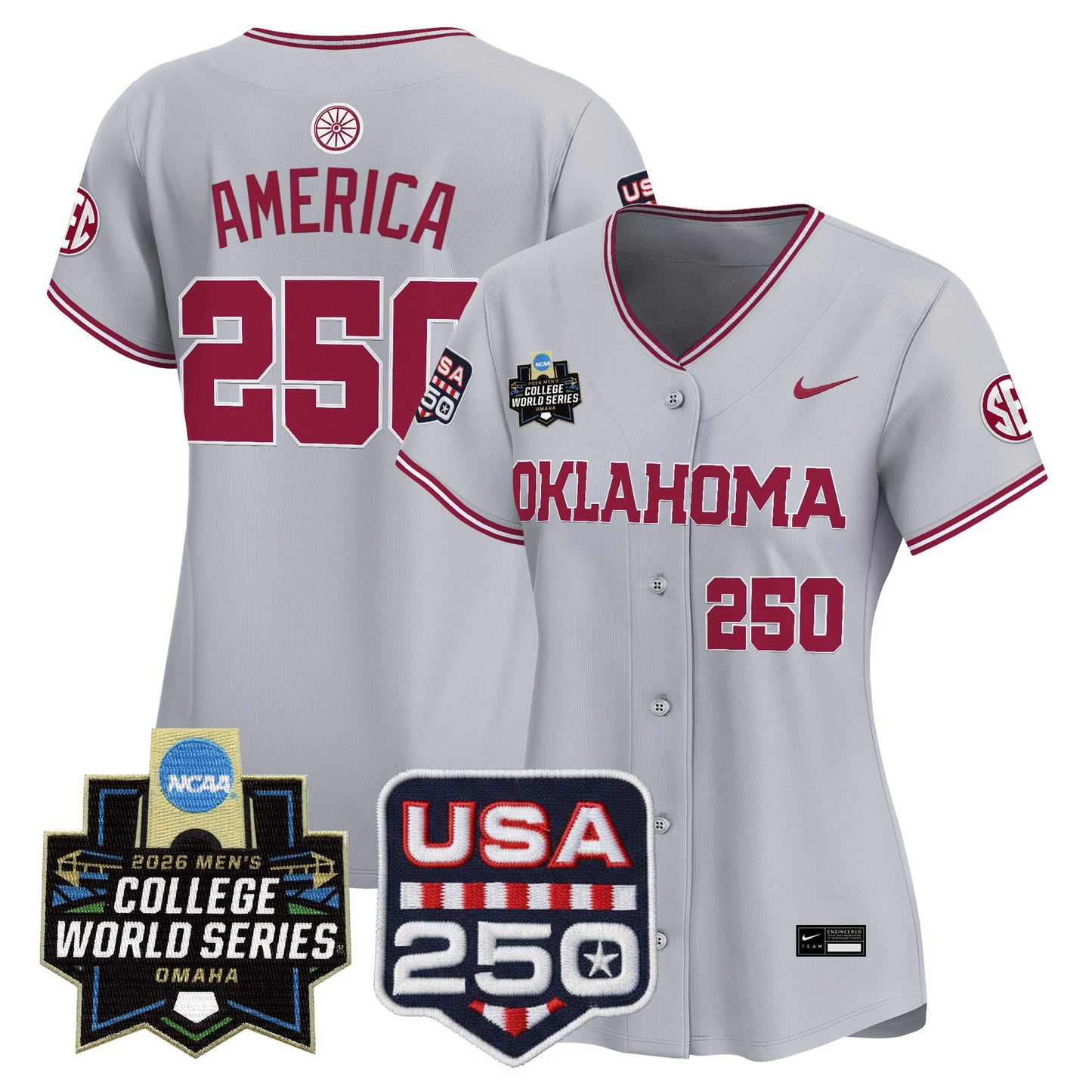 Women's Oklahoma Sooners 2026 World Series Vapor Premier Limited Jersey - 250 America Patch - All Stitched