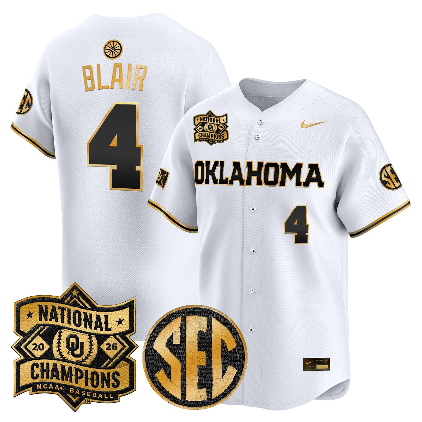 Men's Oklahoma Sooners 2026 National Champions Patch Vapor Premier Limited Jersey V2 - All Stitched