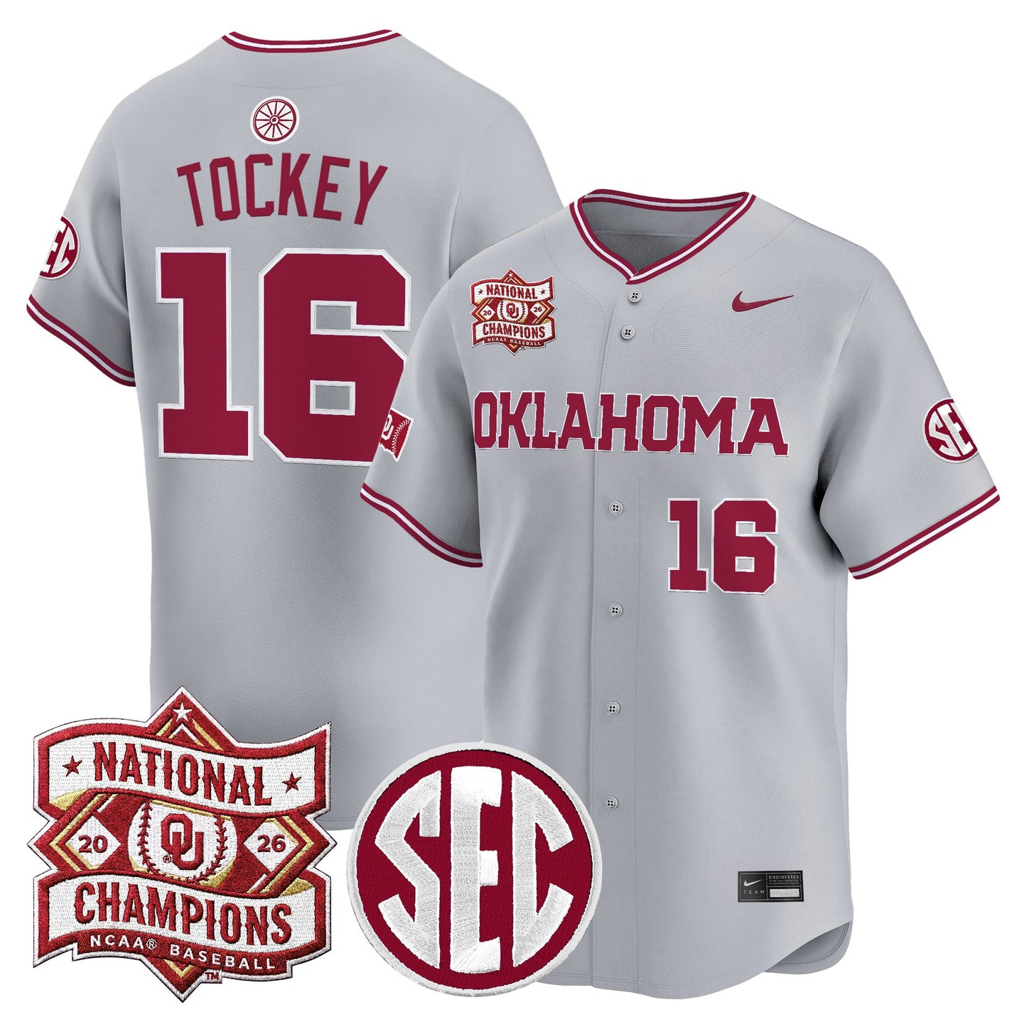 Men's Oklahoma Sooners 2026 National Champions Patch Vapor Premier Limited Jersey V2 - All Stitched