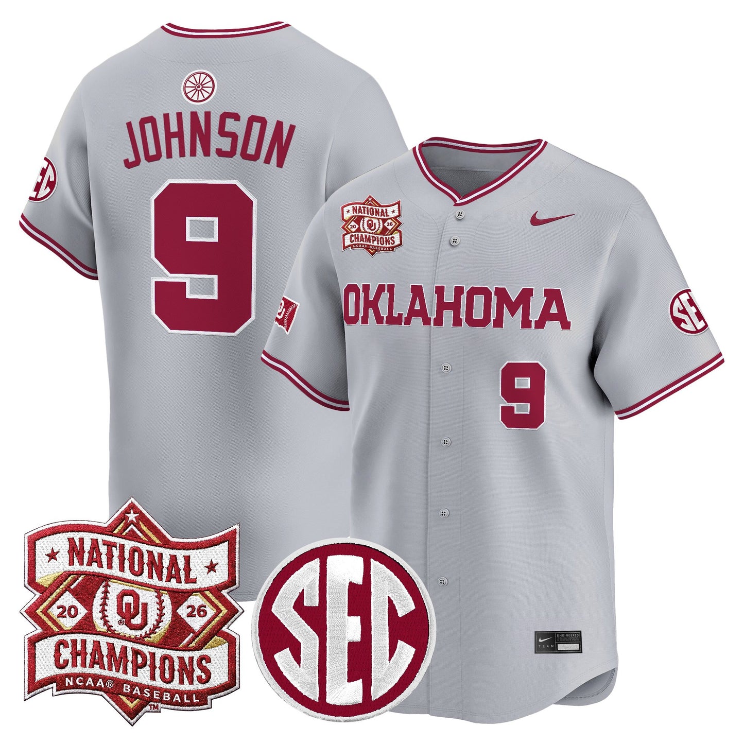Men's Oklahoma Sooners 2026 National Champions Patch Vapor Premier Limited Jersey V2 - All Stitched