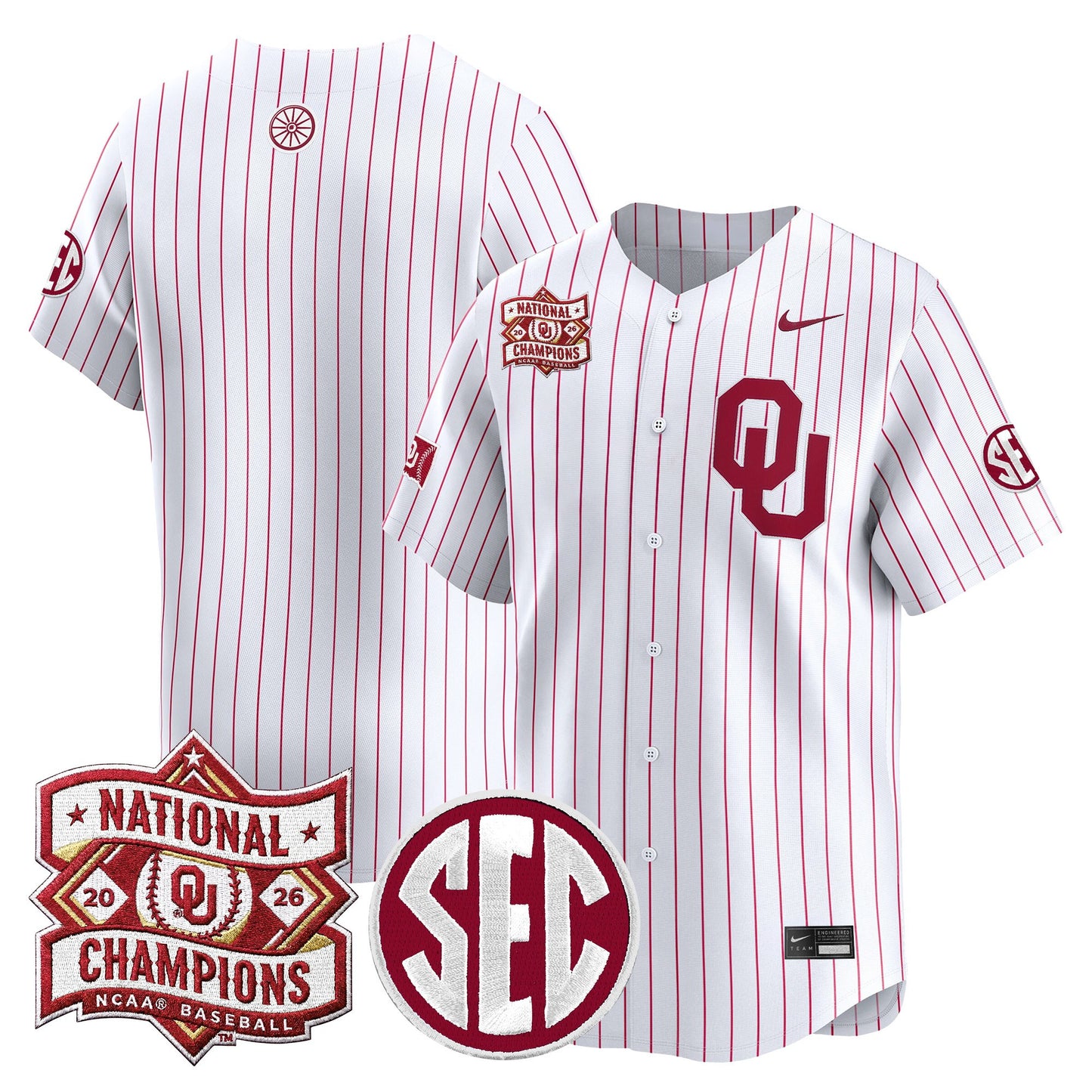 Men's Oklahoma Sooners 2026 National Champions Patch Vapor Premier Limited Jersey V2 - All Stitched