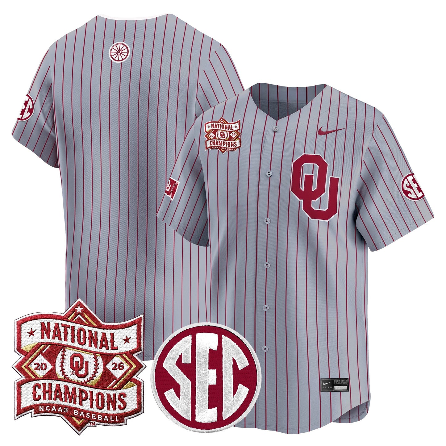 Men's Oklahoma Sooners 2026 National Champions Patch Vapor Premier Limited Jersey V2 - All Stitched