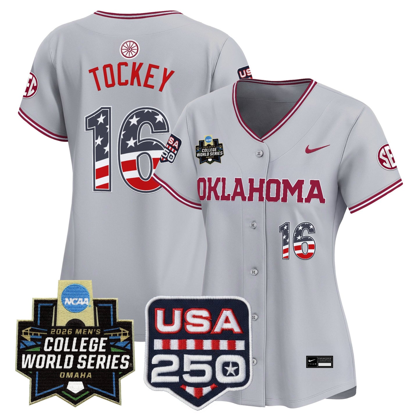 Women's Oklahoma Sooners USA 250 Fourth of July Vapor Premier Limited Jersey - 2026 World Series patch - All Stitched