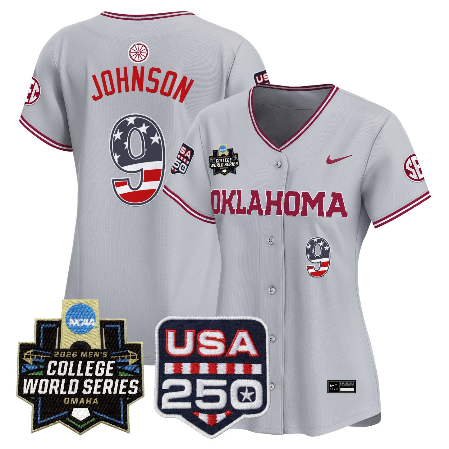 Women's Oklahoma Sooners USA 250 Fourth of July Vapor Premier Limited Jersey - 2026 World Series patch - All Stitched