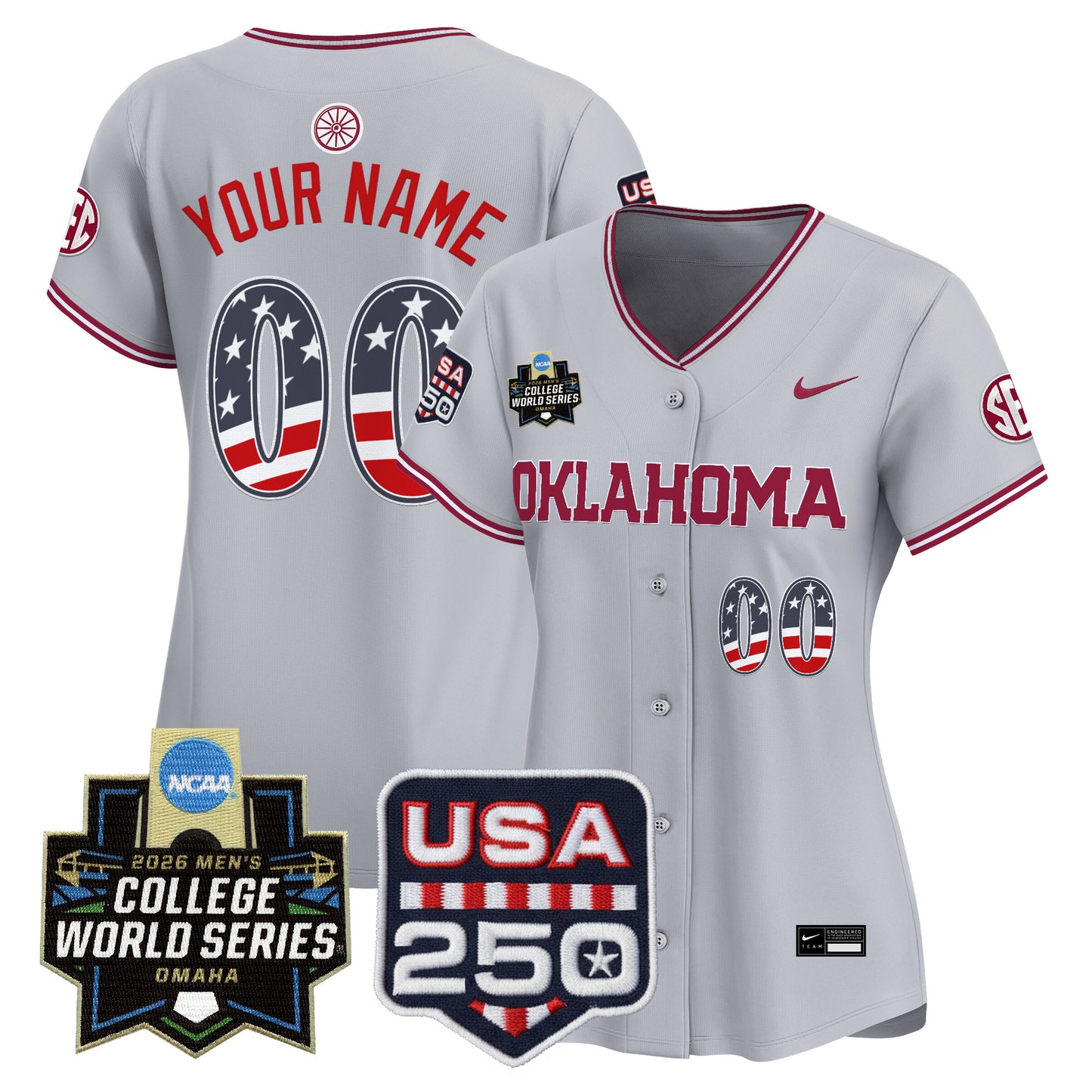 Oklahoma Sooners USA 250 Fourth of July Vapor Premier Limited Custom Jersey - 2026 World Series Patch - All Stitched