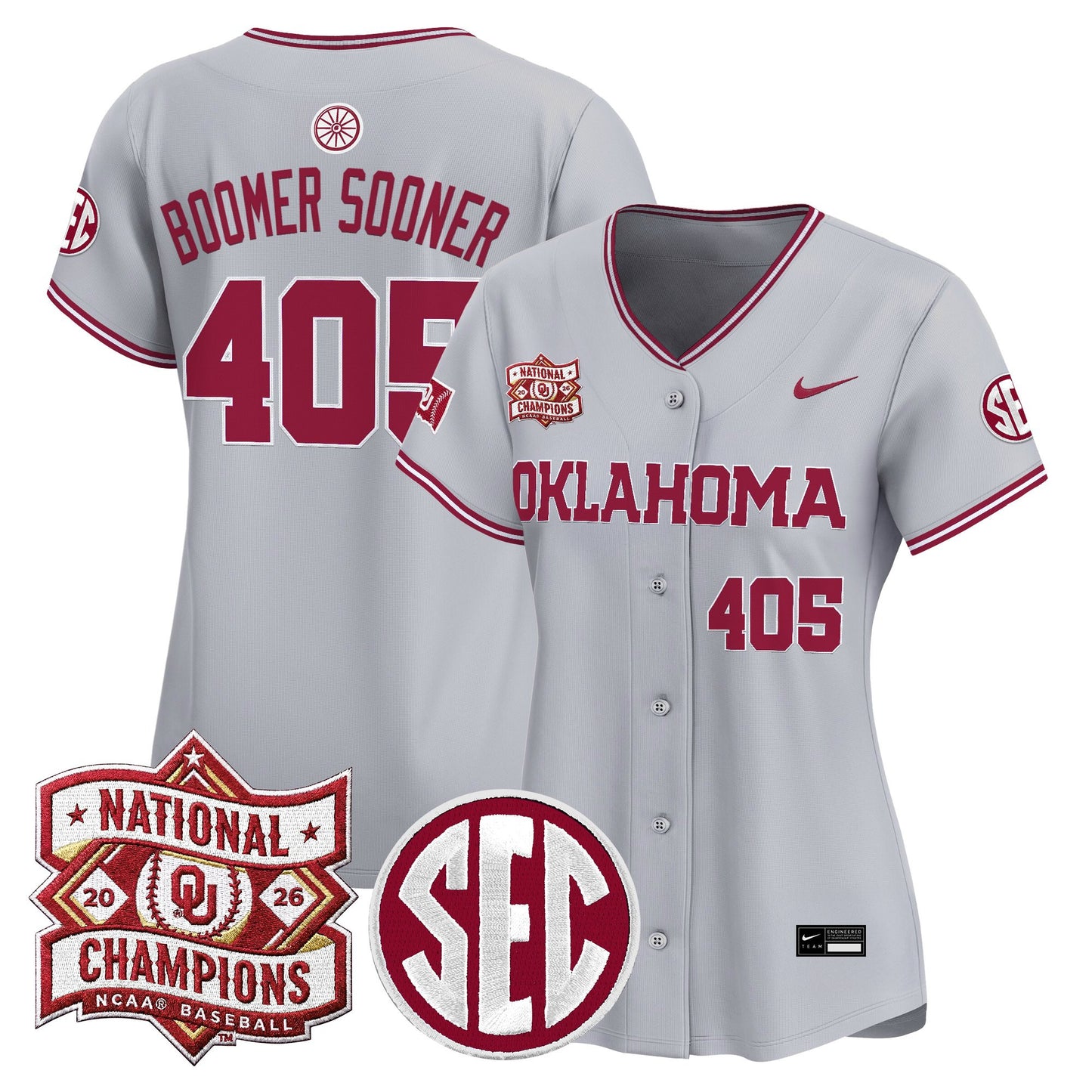 Women's Oklahoma Sooners 2026 National Champions Patch Vapor Premier Limited Jersey - All Stitched