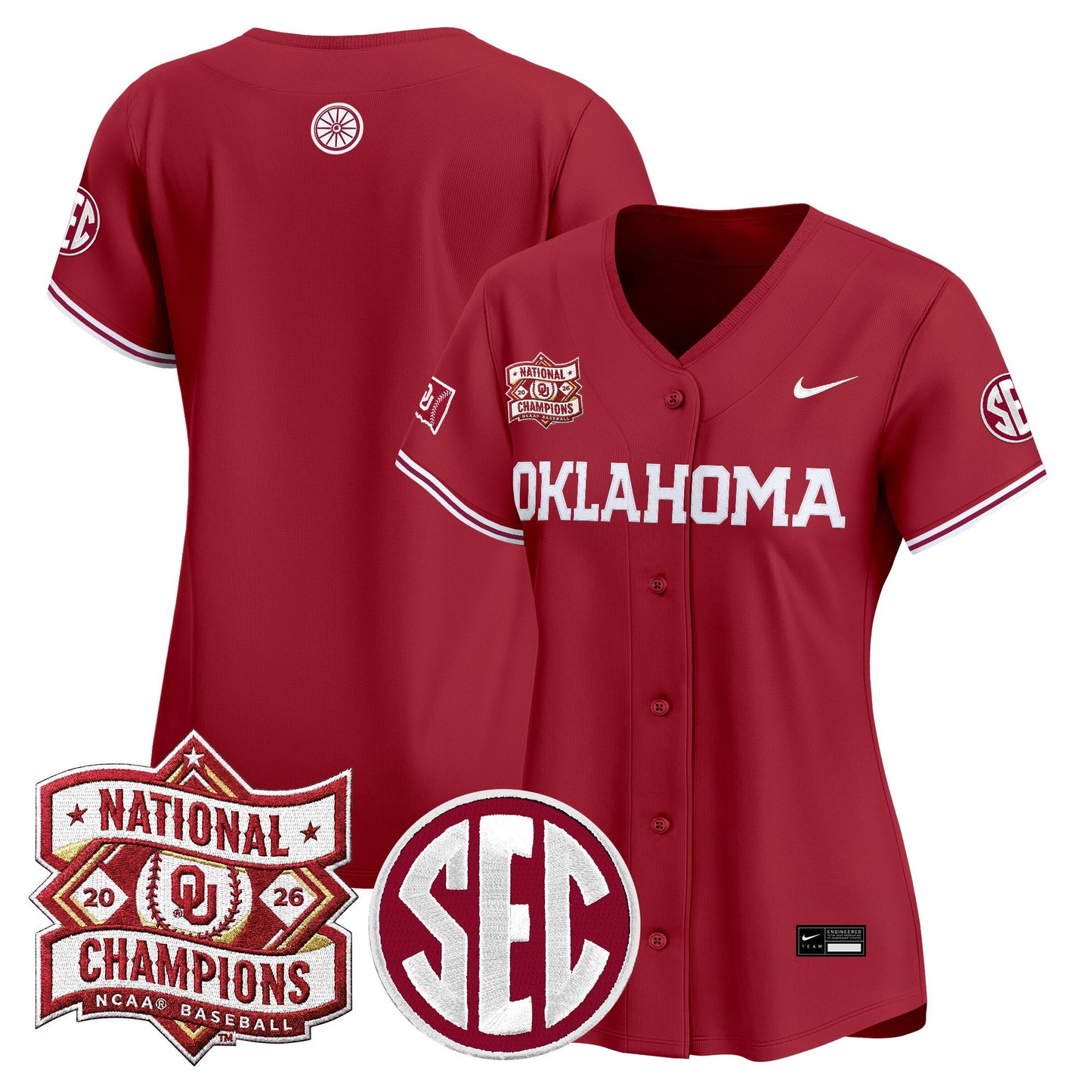 Women's Oklahoma Sooners 2026 National Champions Patch Vapor Premier Limited Jersey - All Stitched