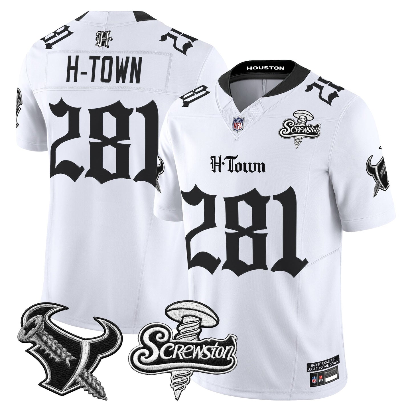 Men's Houston Texans DJ Screw Vapor Limited Jersey - Gothic Edition - All Stitched