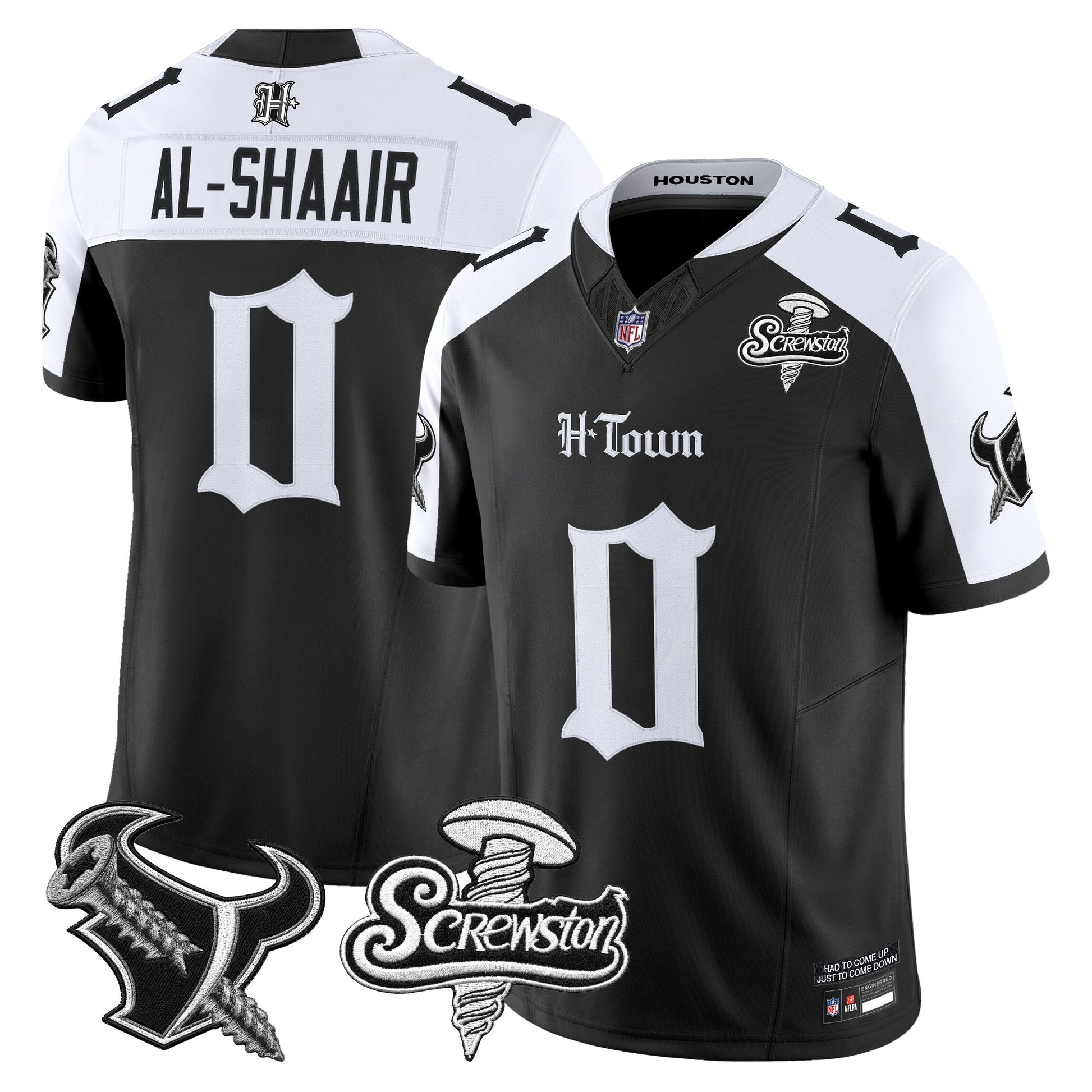 Men's Houston Texans DJ Screw Vapor Limited Jersey - Gothic Edition - All Stitched