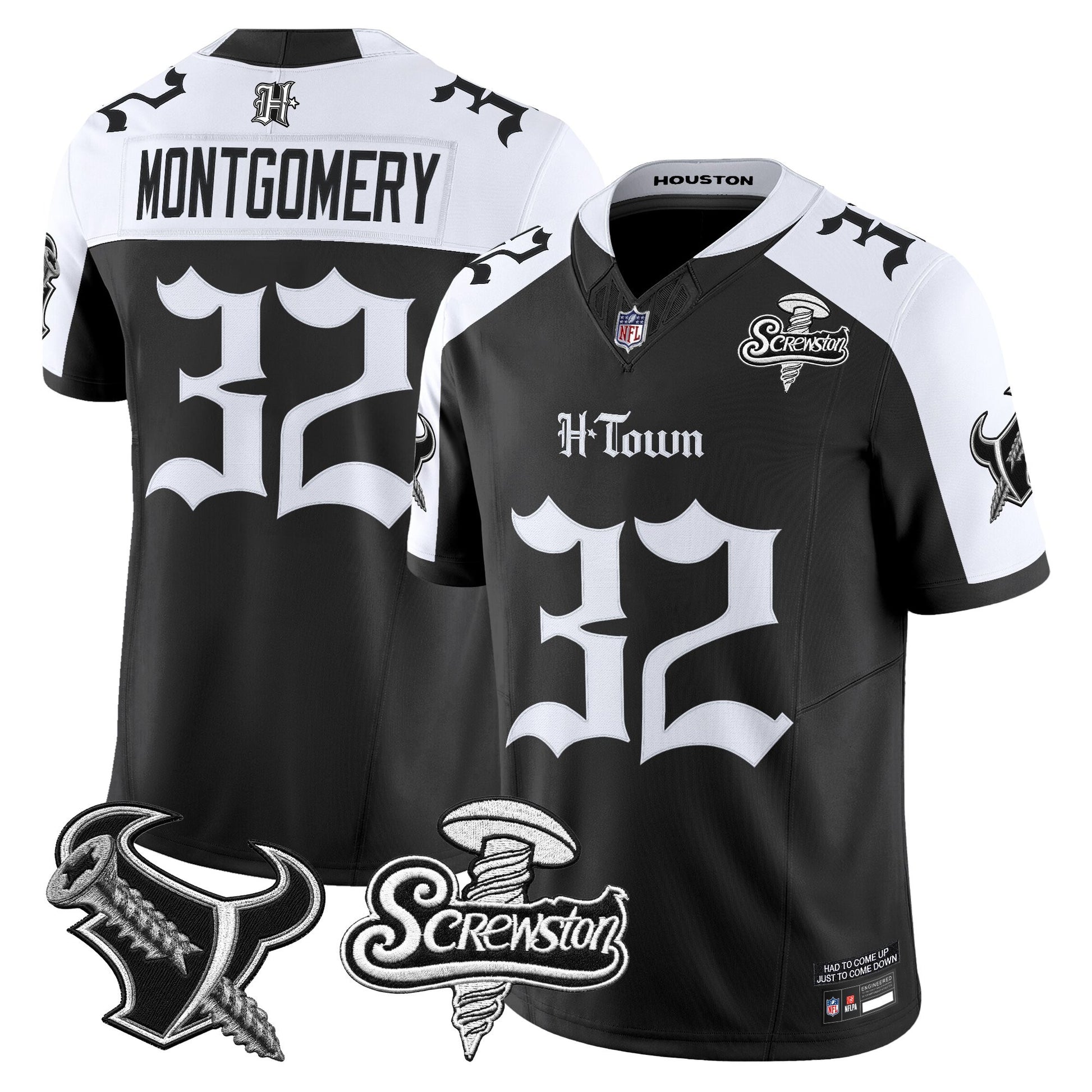 Men's Houston Texans DJ Screw Vapor Limited Jersey - Gothic Edition - All Stitched