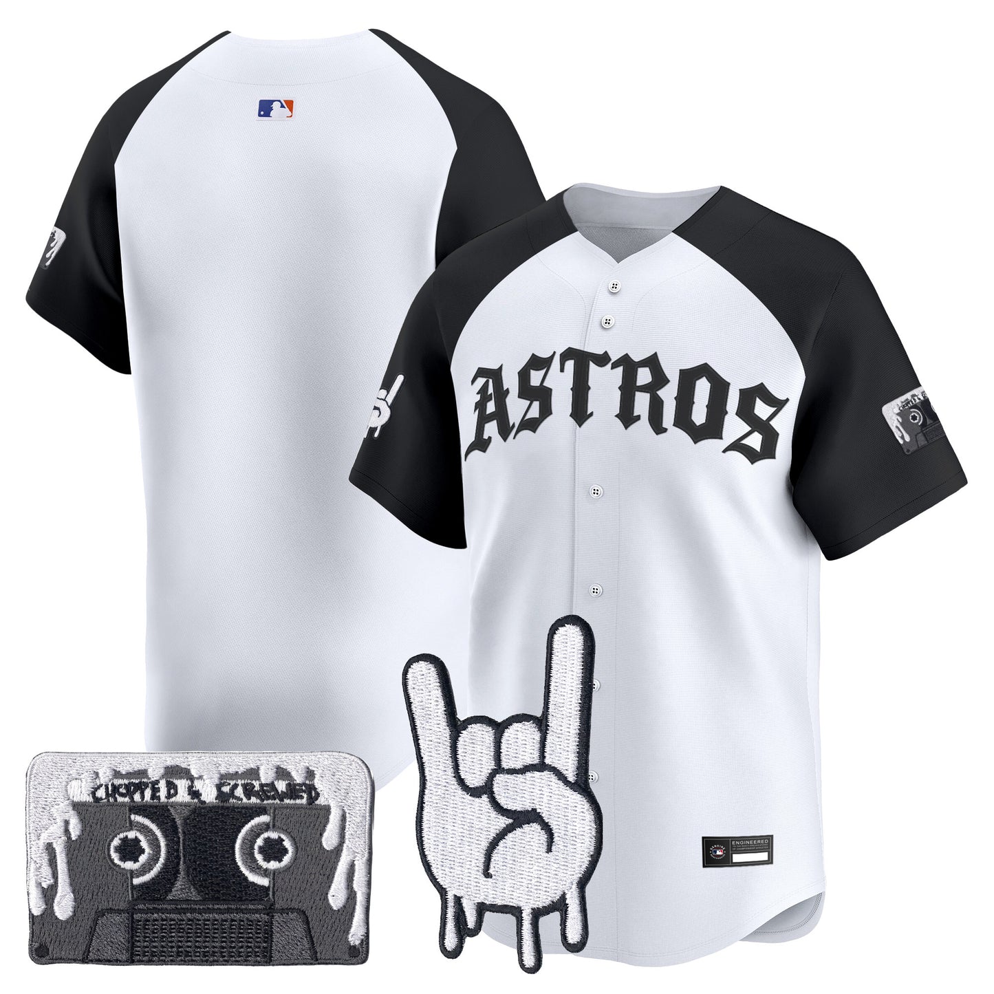 Men's Houston Astros Dj Screw Vapor Premier Limited Jersey - Gothic Edition - All Stitched
